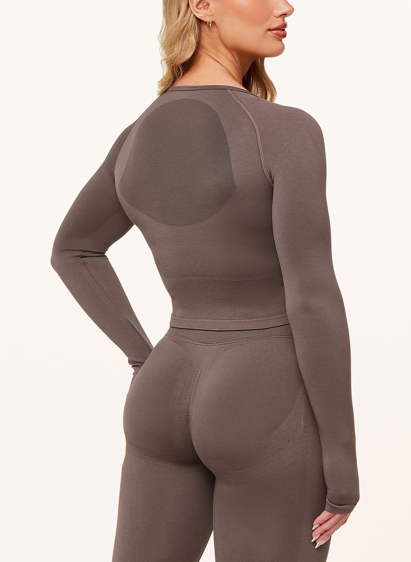 GYMSHARK Trainingsjacke LIFT SEAMLESS: DUNKELBRAUN