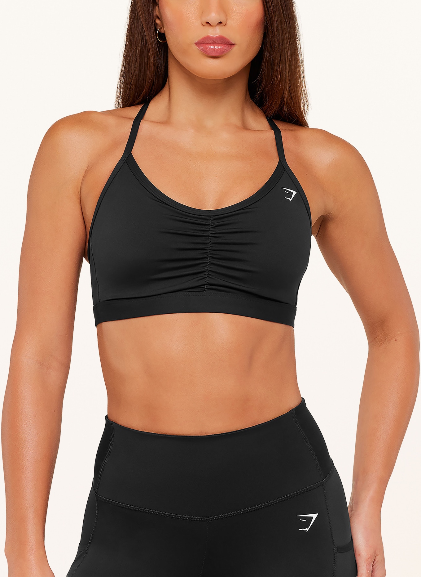 GYMSHARK Sport-BH RUCHED SPORTS: SCHWARZ