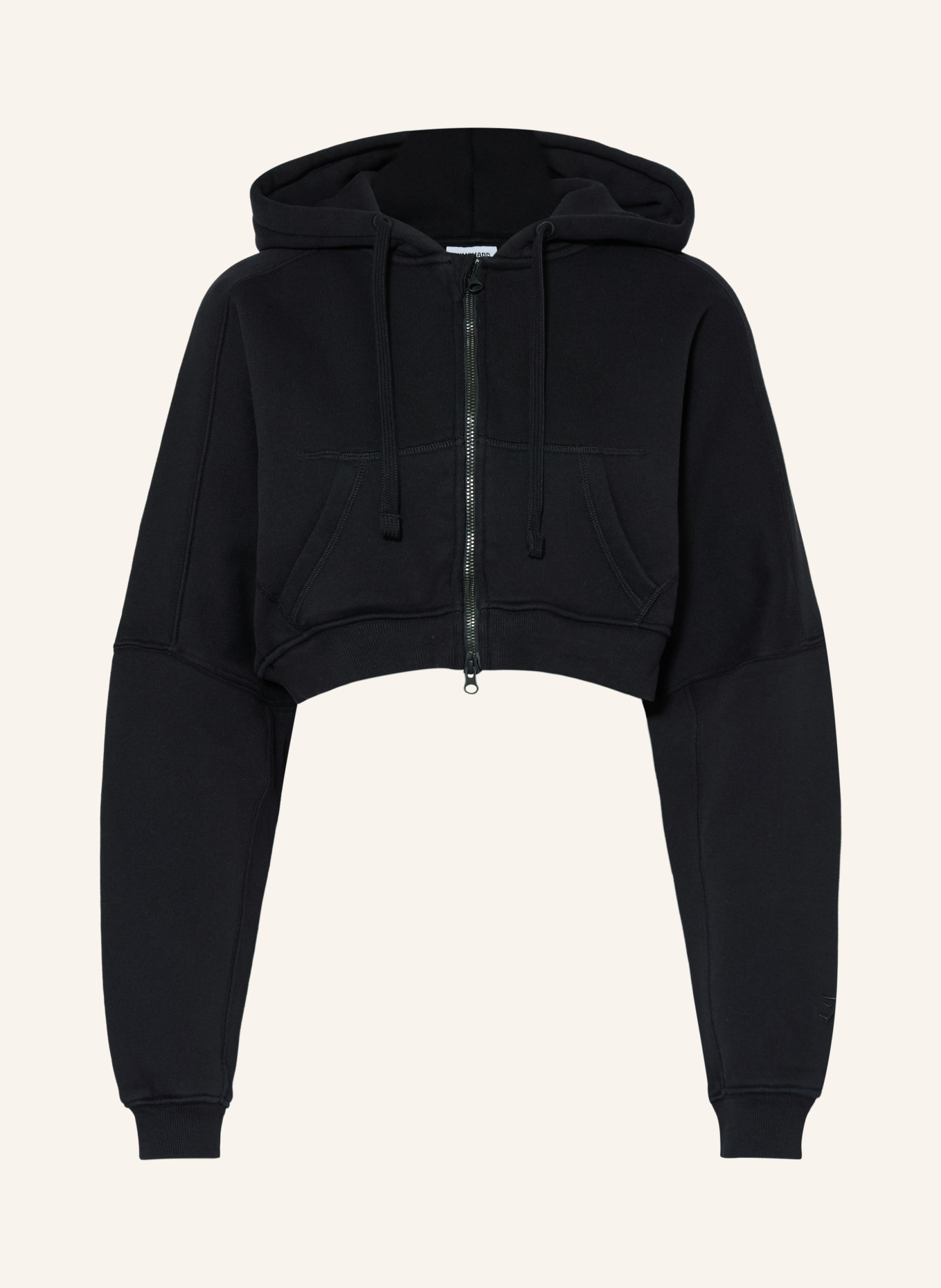 GYMSHARK Cropped-Sweatjacke PUMP COVER: SCHWARZ