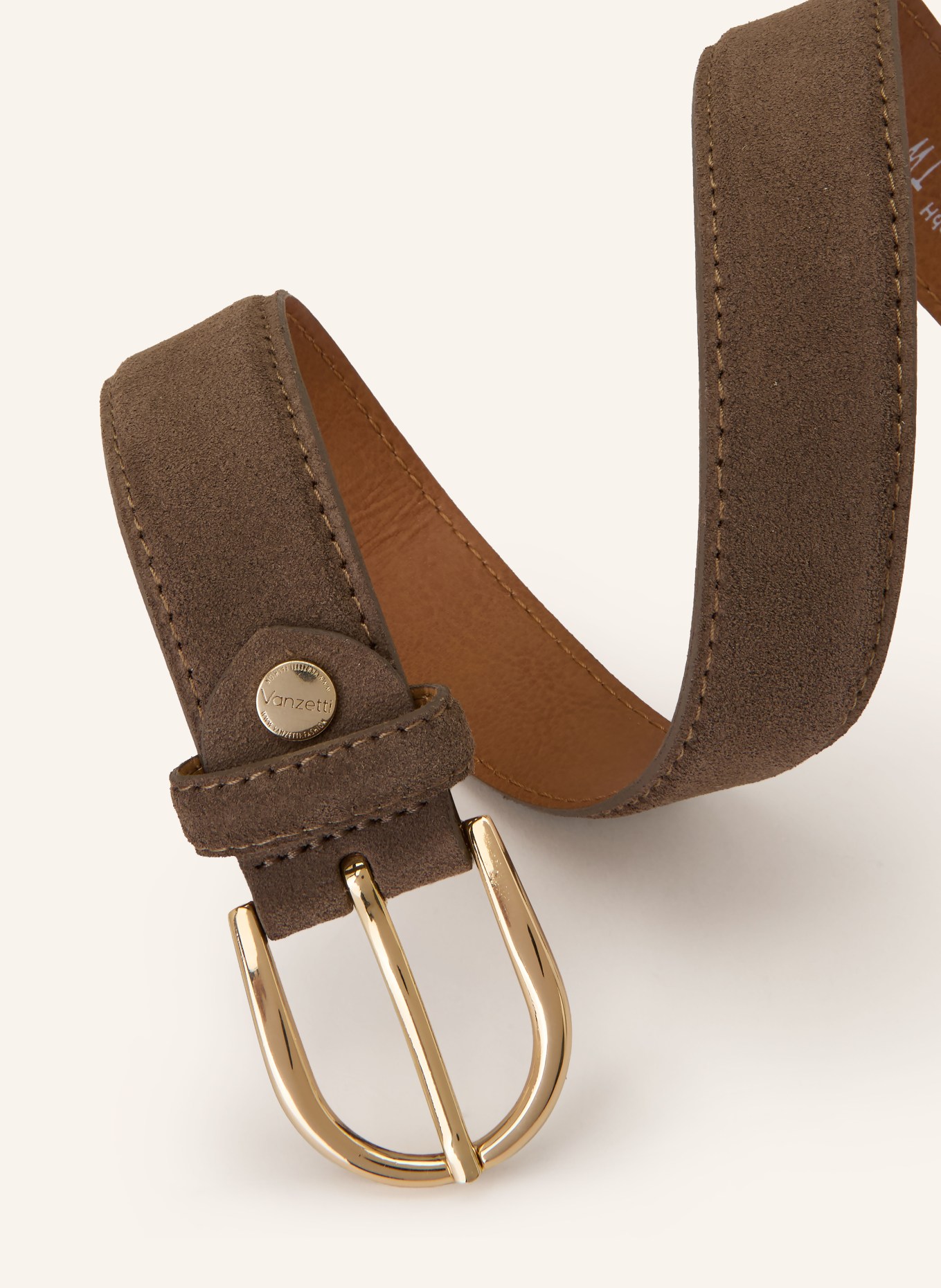 Vanzetti Ledergürtel: TAUPE / GOLD