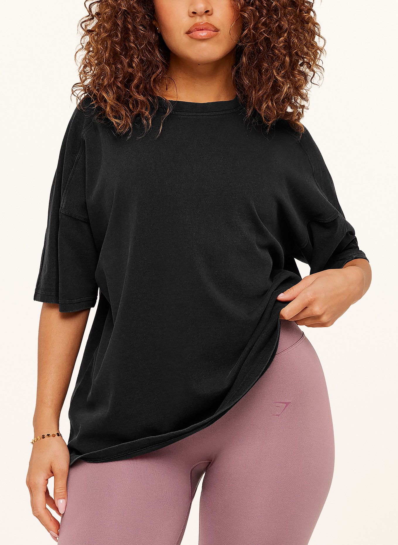 GYMSHARK Oversized-Shirt PUMP COVER: SCHWARZ