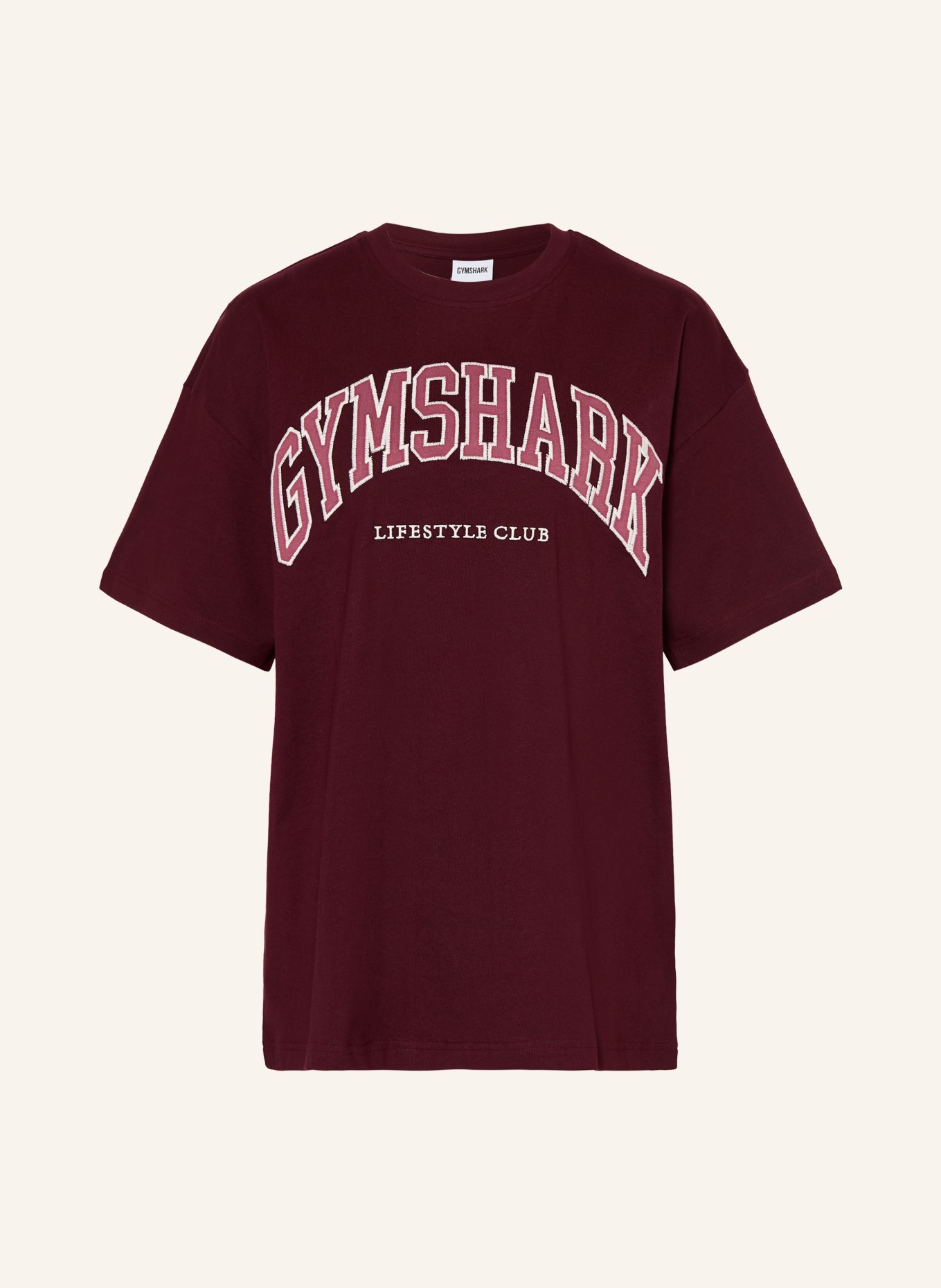 GYMSHARK T-Shirt GFX COLLEGIATE LIFESTYLE: DUNKELROT / ALTROSA