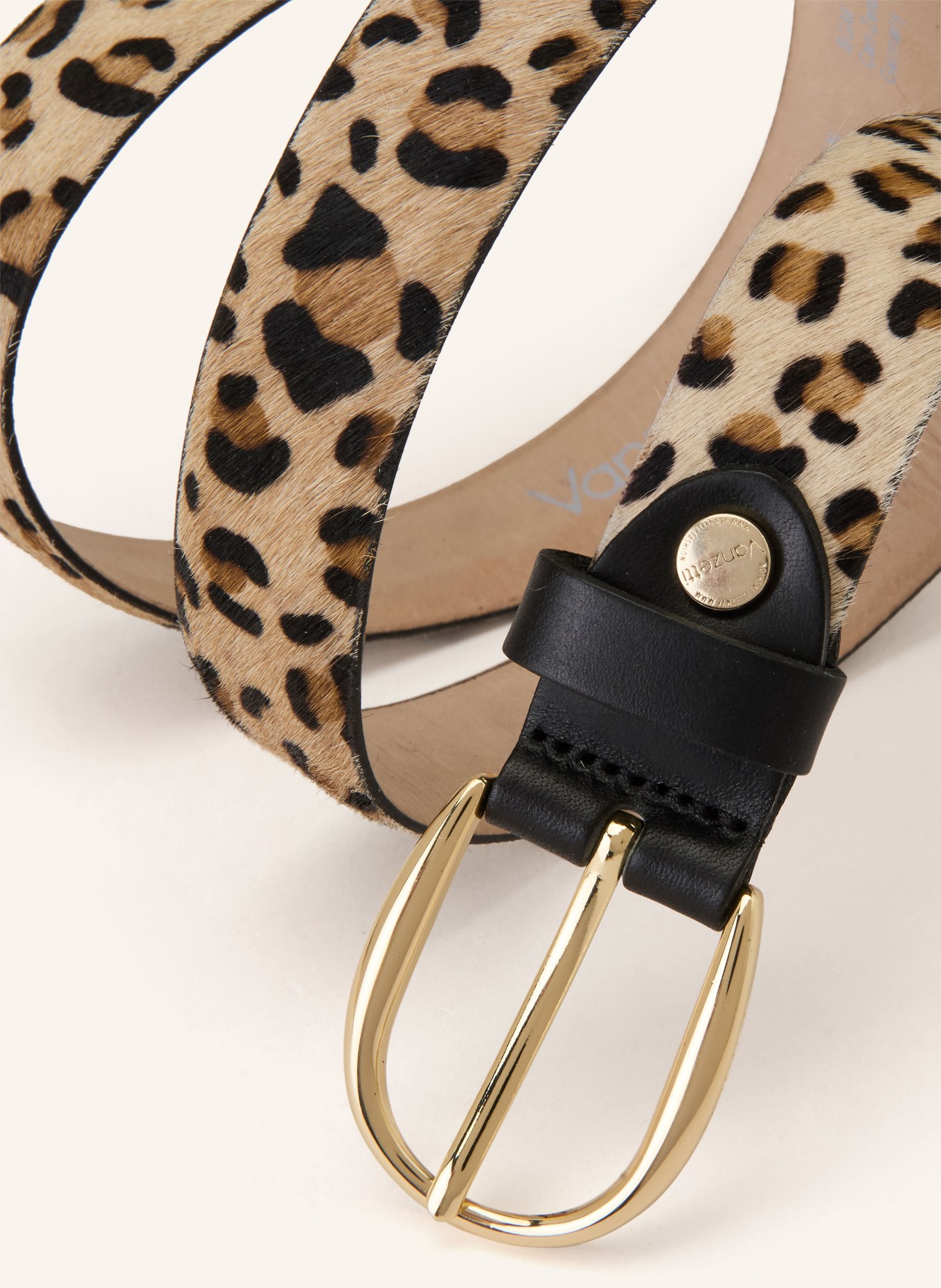 Vanzetti Ledergürtel: BEIGE / GOLD / SCHWARZ