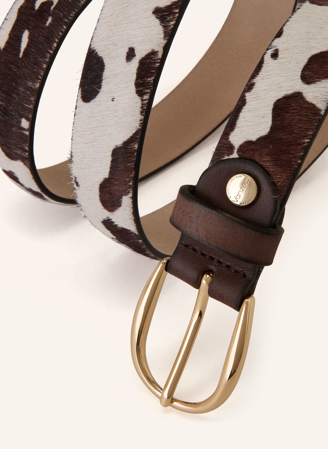 Vanzetti Ledergürtel: CREME / BRAUN