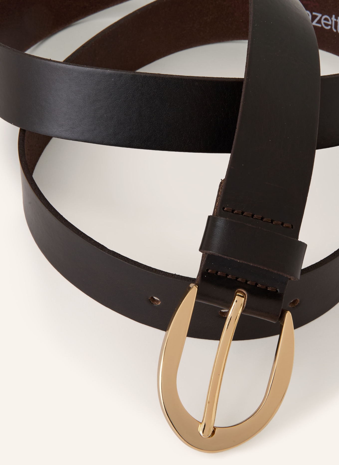 Vanzetti Ledergürtel: DUNKELBRAUN / GOLD