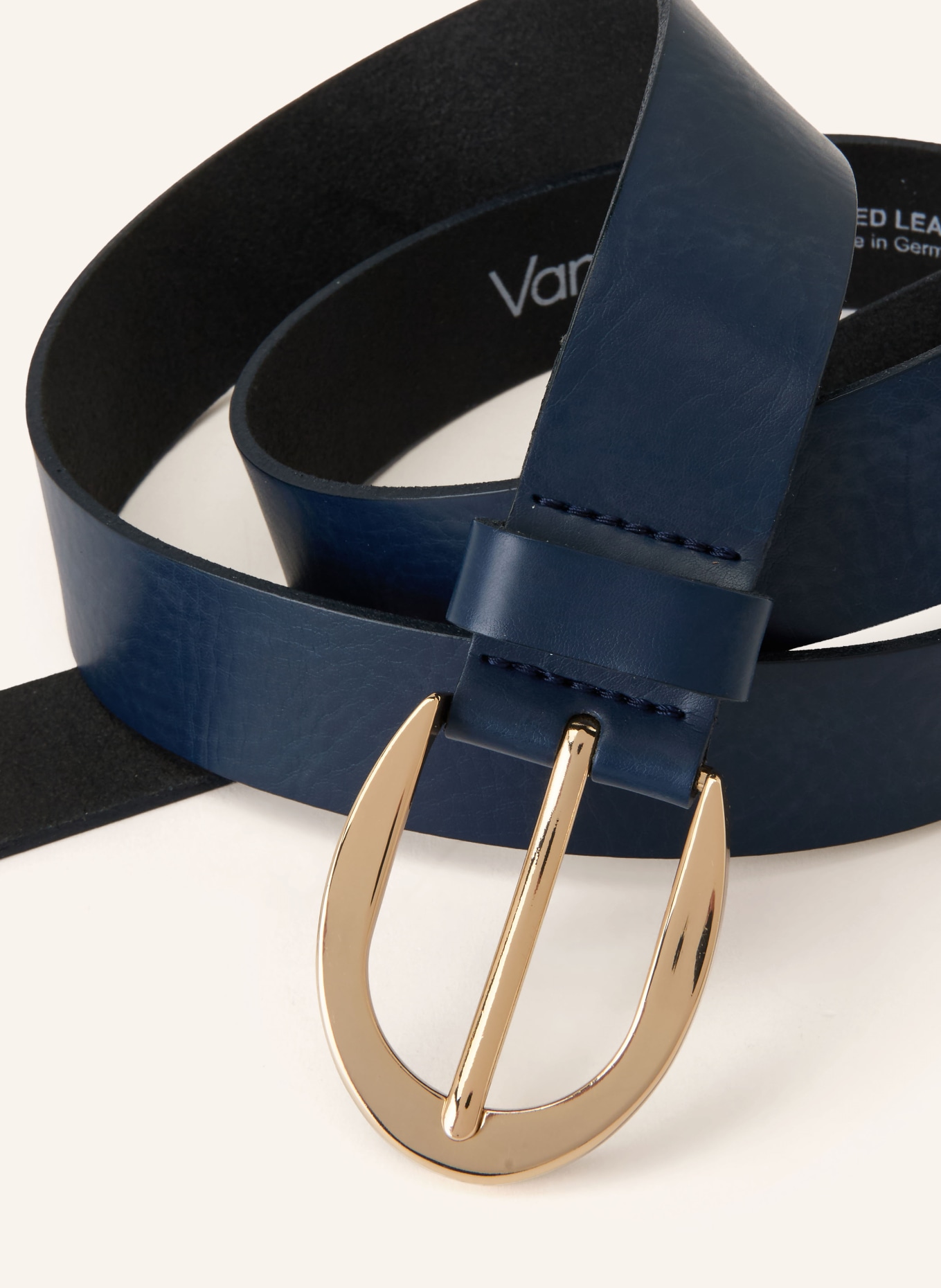 Vanzetti Ledergürtel: DUNKELBLAU / GOLD