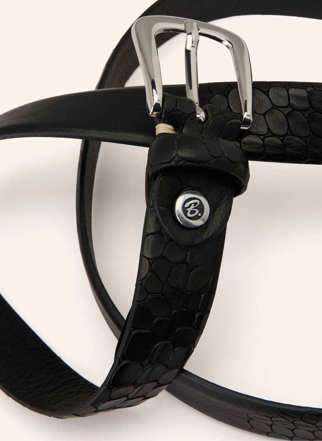 b.belt Ledergürtel CHARLISA: SCHWARZ / SILBER