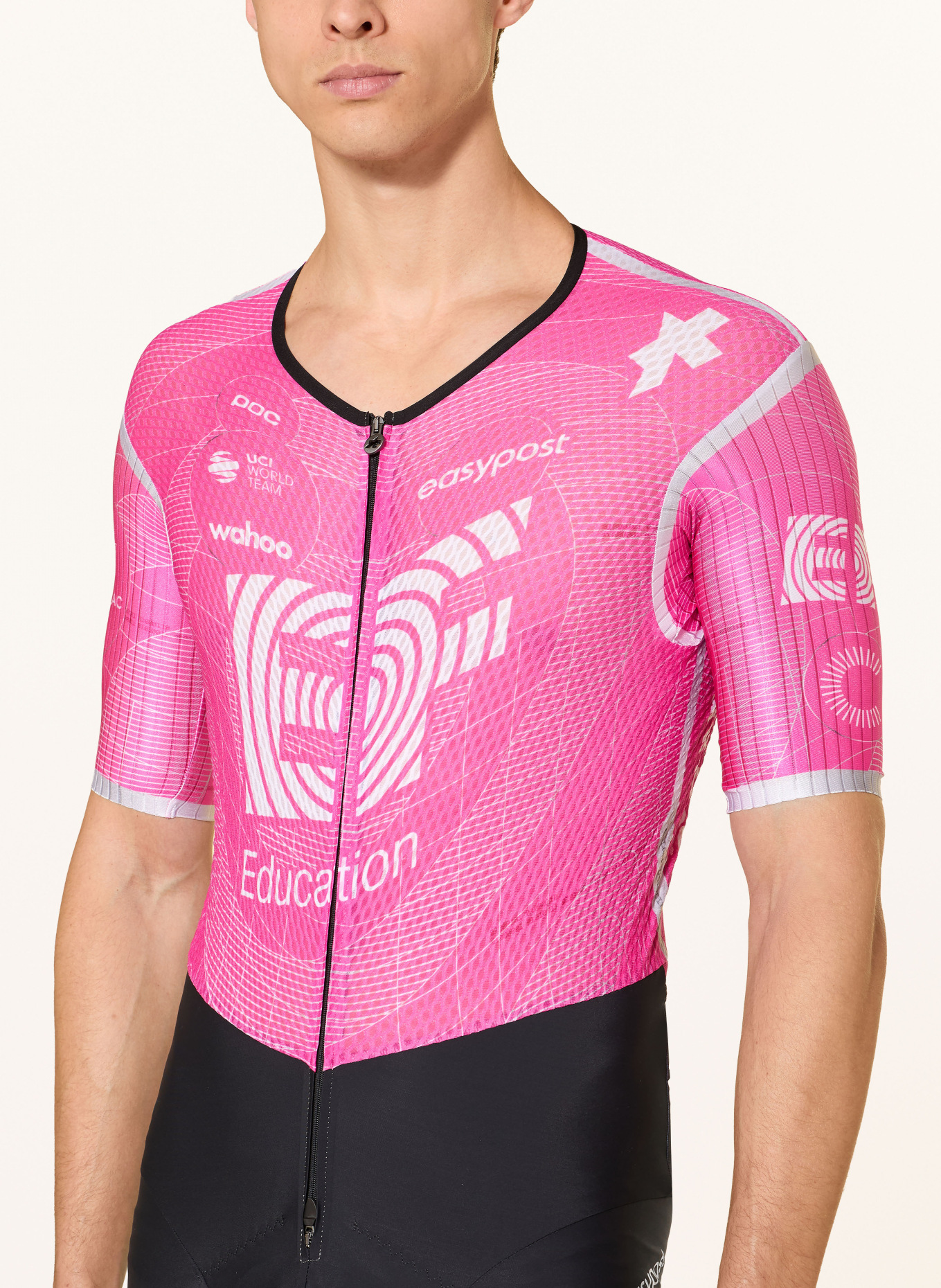 ASSOS Speedsuit EQUIPE RS S11 EF mit gepolstertem Einsatz: NEONPINK / WEISS / SCHWARZ