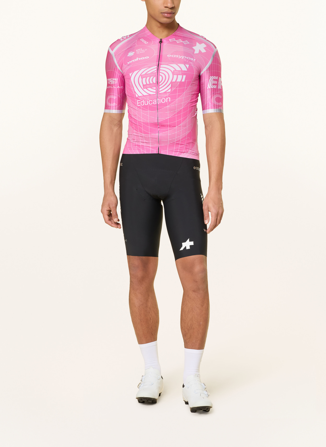 ASSOS Koszulka rowerowa EQUIPE RS JERSEY S11: MOCNORÓŻOWY / BIAŁY