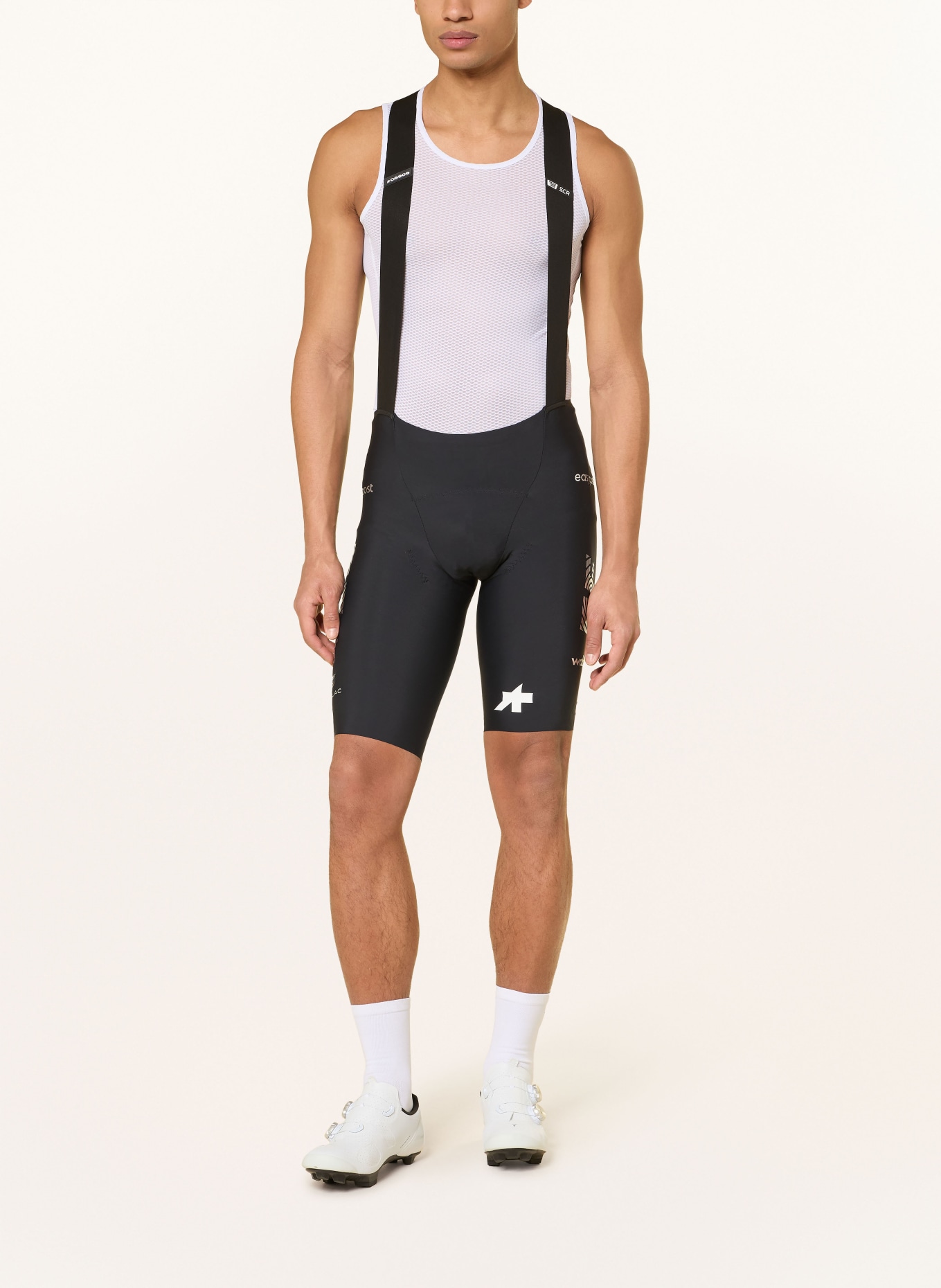 ASSOS EQUIPE S11 EF 2026 cycling shorts with straps and padded insert: BLACK / SILVER