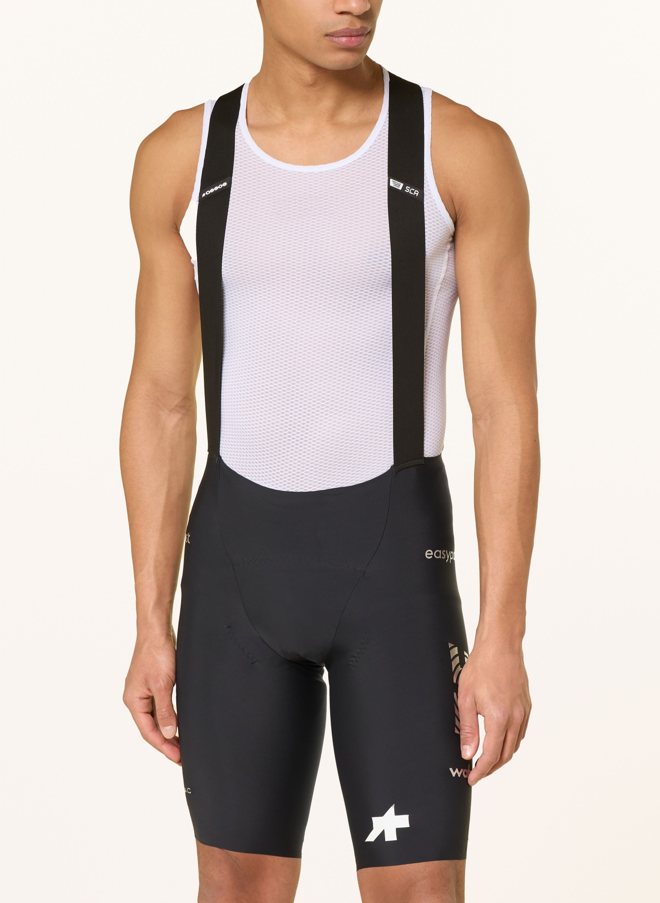 ASSOS EQUIPE S11 EF 2026 cycling shorts with straps and padded insert: BLACK / SILVER