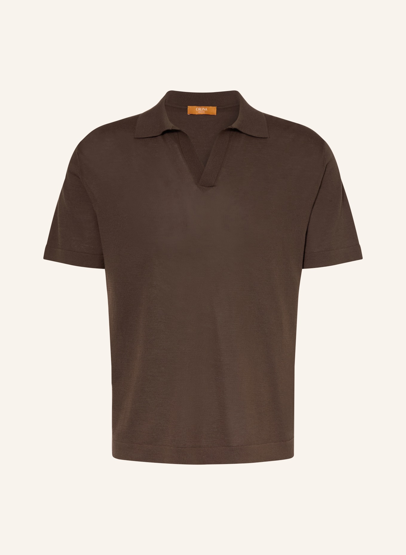 CRUNA Dzianinowa koszulka polo: CIEMNOBRĄZOWY