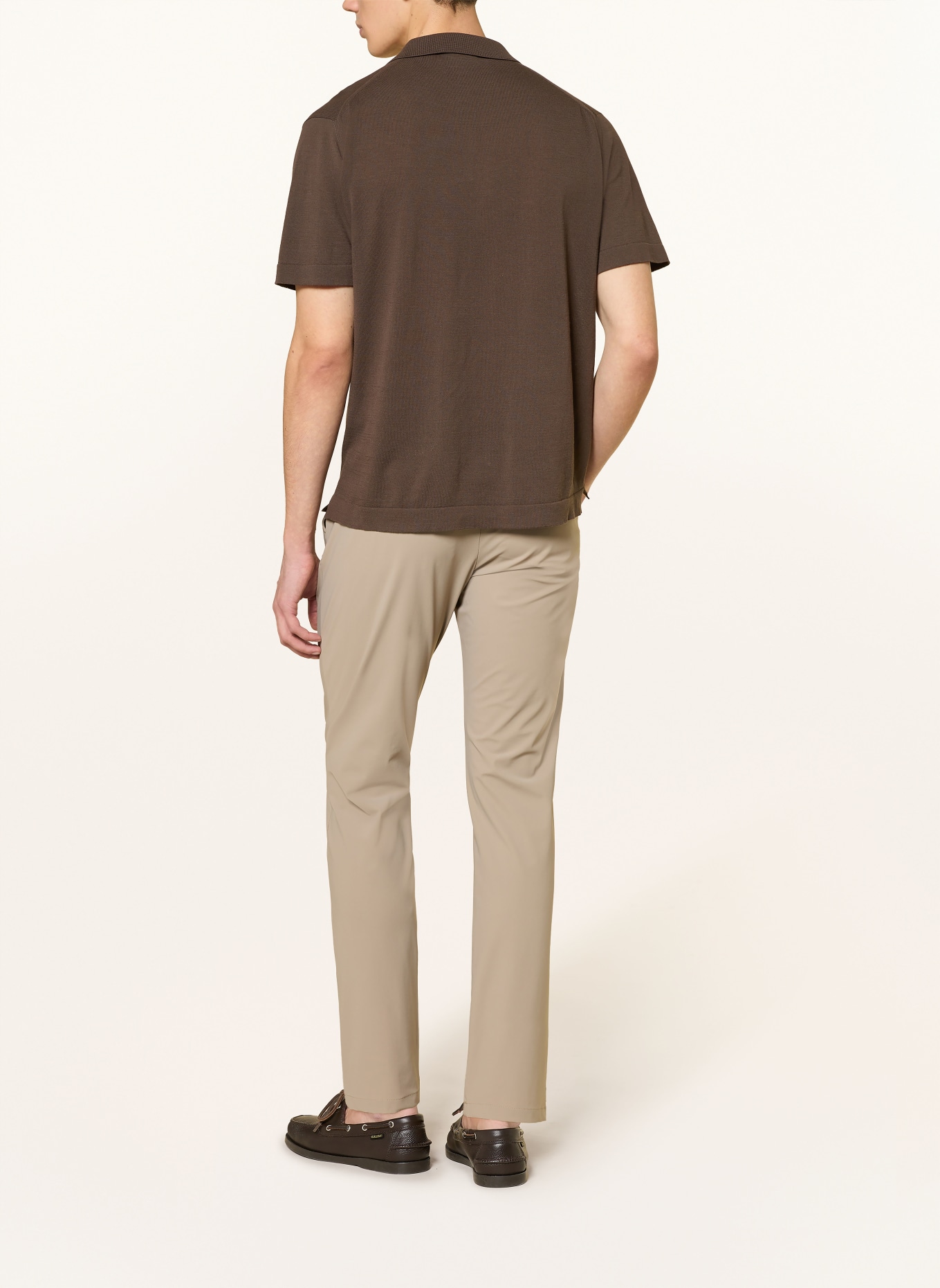 CRUNA Dzianinowa koszulka polo: CIEMNOBRĄZOWY