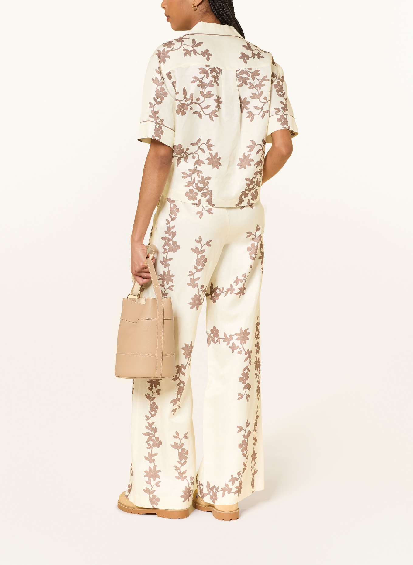 CLAUDIE PIERLOT bluzka: KREMOWY / SZAROBRĄZOWY