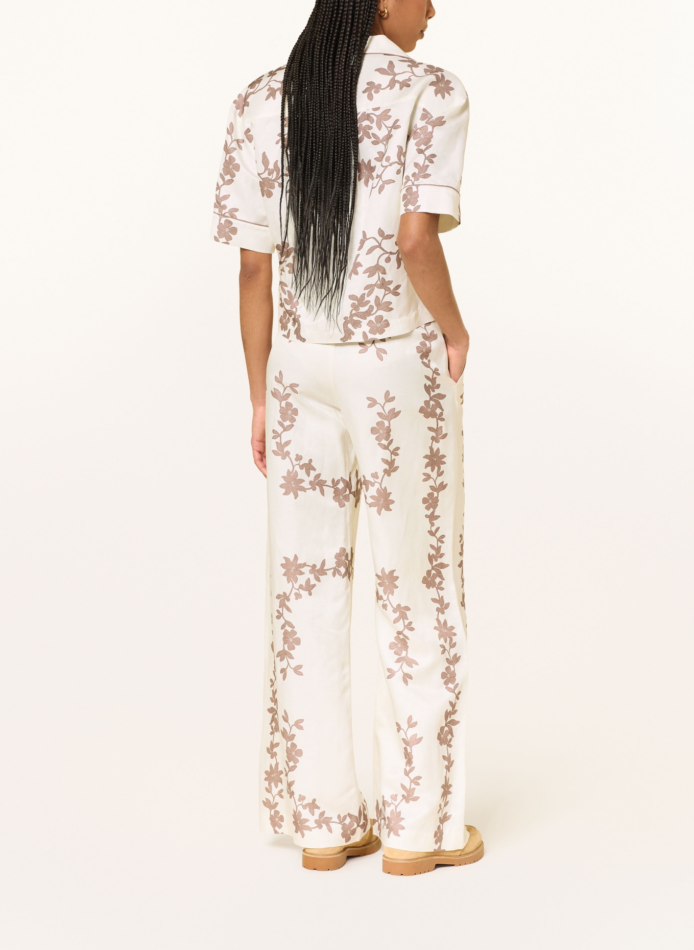 CLAUDIE PIERLOT Marlenehose: CREME / BRAUN