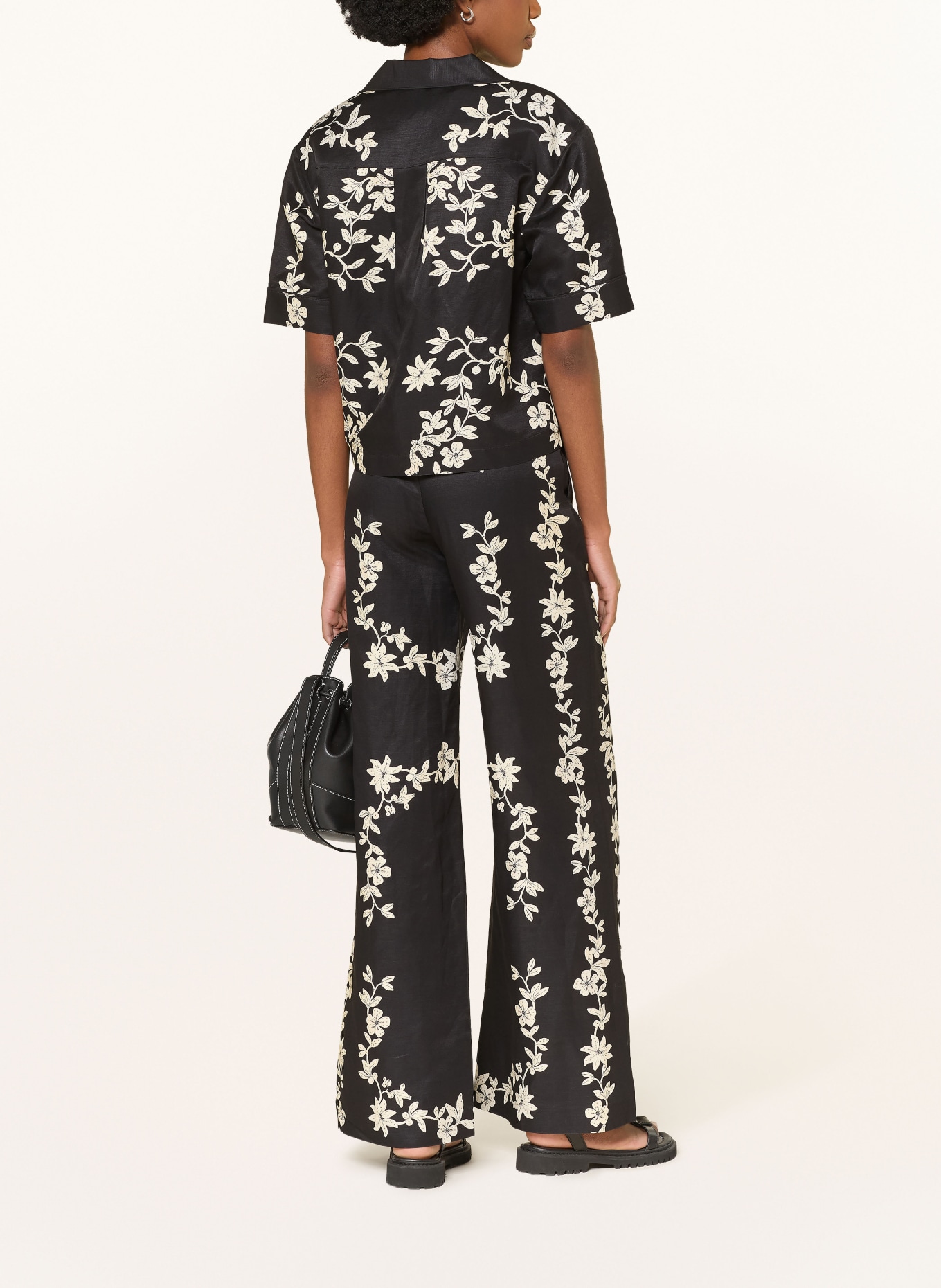 CLAUDIE PIERLOT Marlenehose: SCHWARZ / CREME