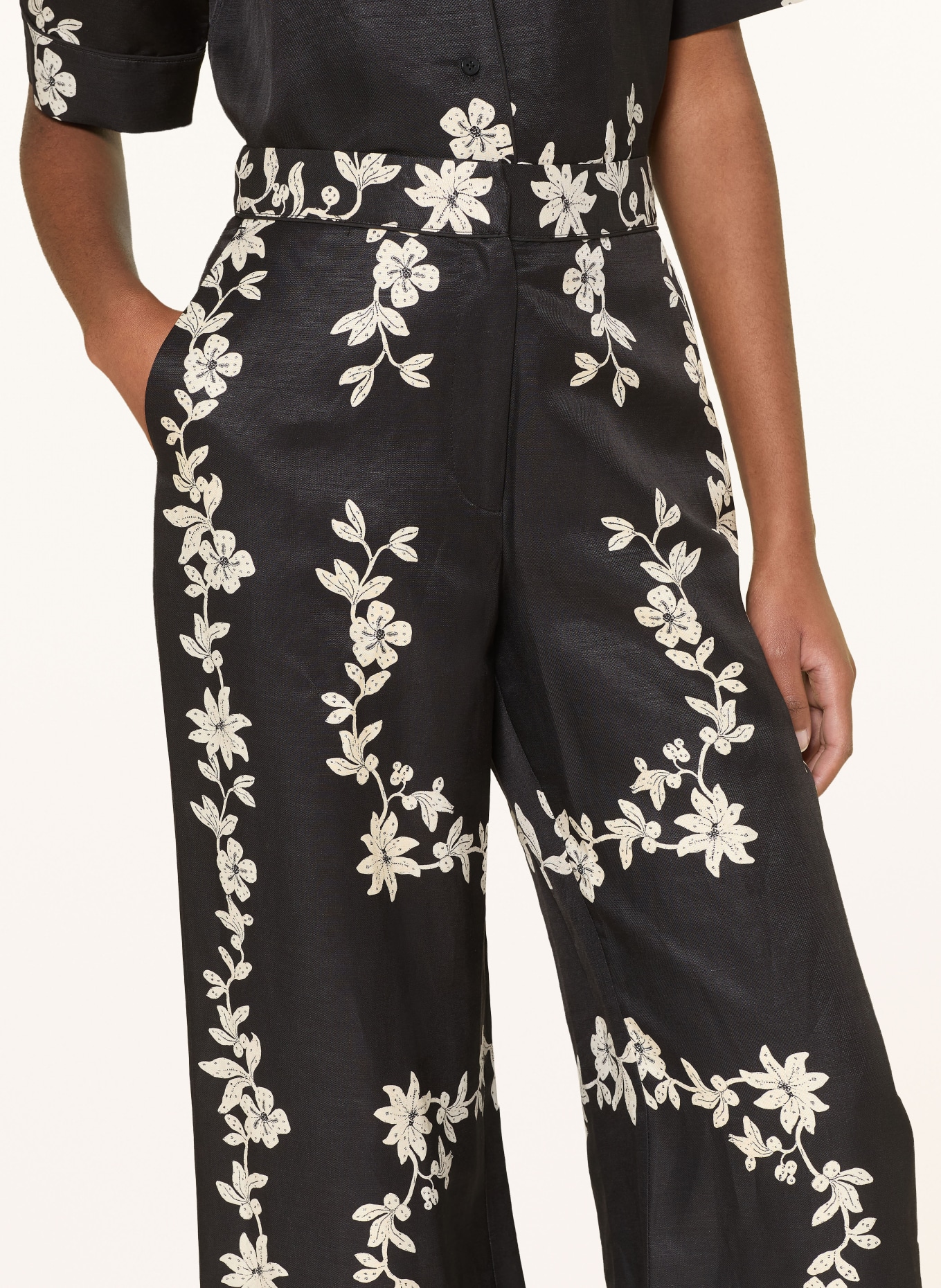 CLAUDIE PIERLOT Marlenehose: SCHWARZ / CREME