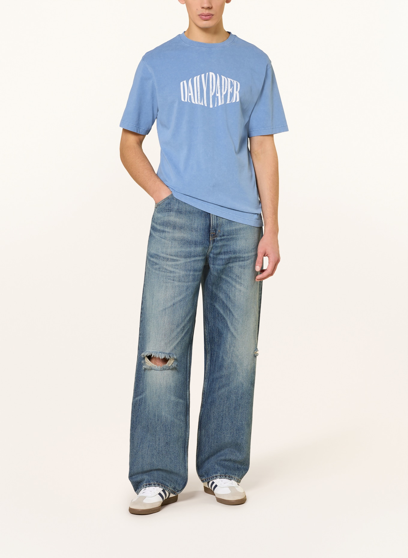 DAILY PAPER T-shirt: BLUE / WHITE