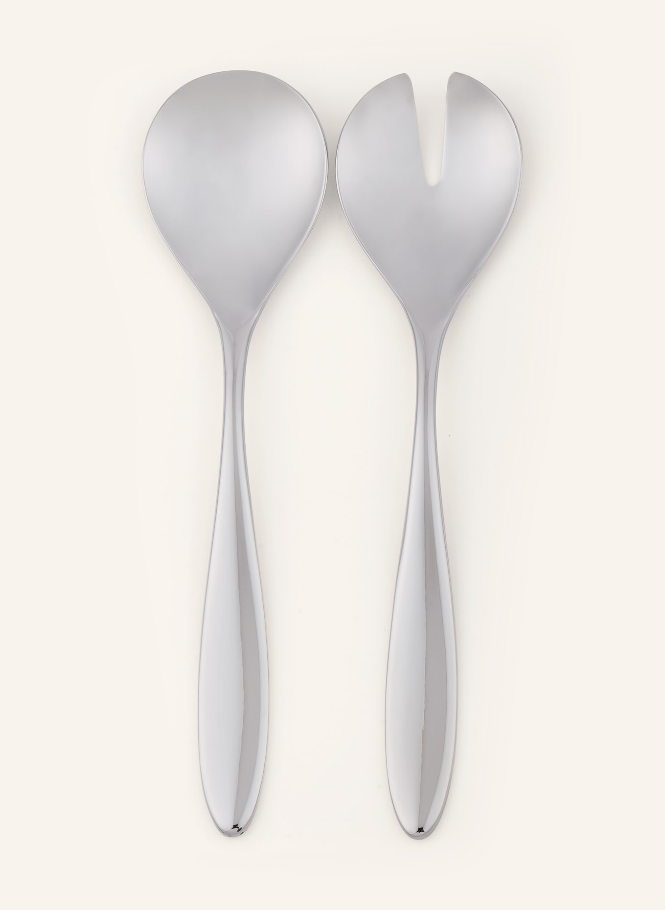 ALESSI MAMI salad servers: SILVER