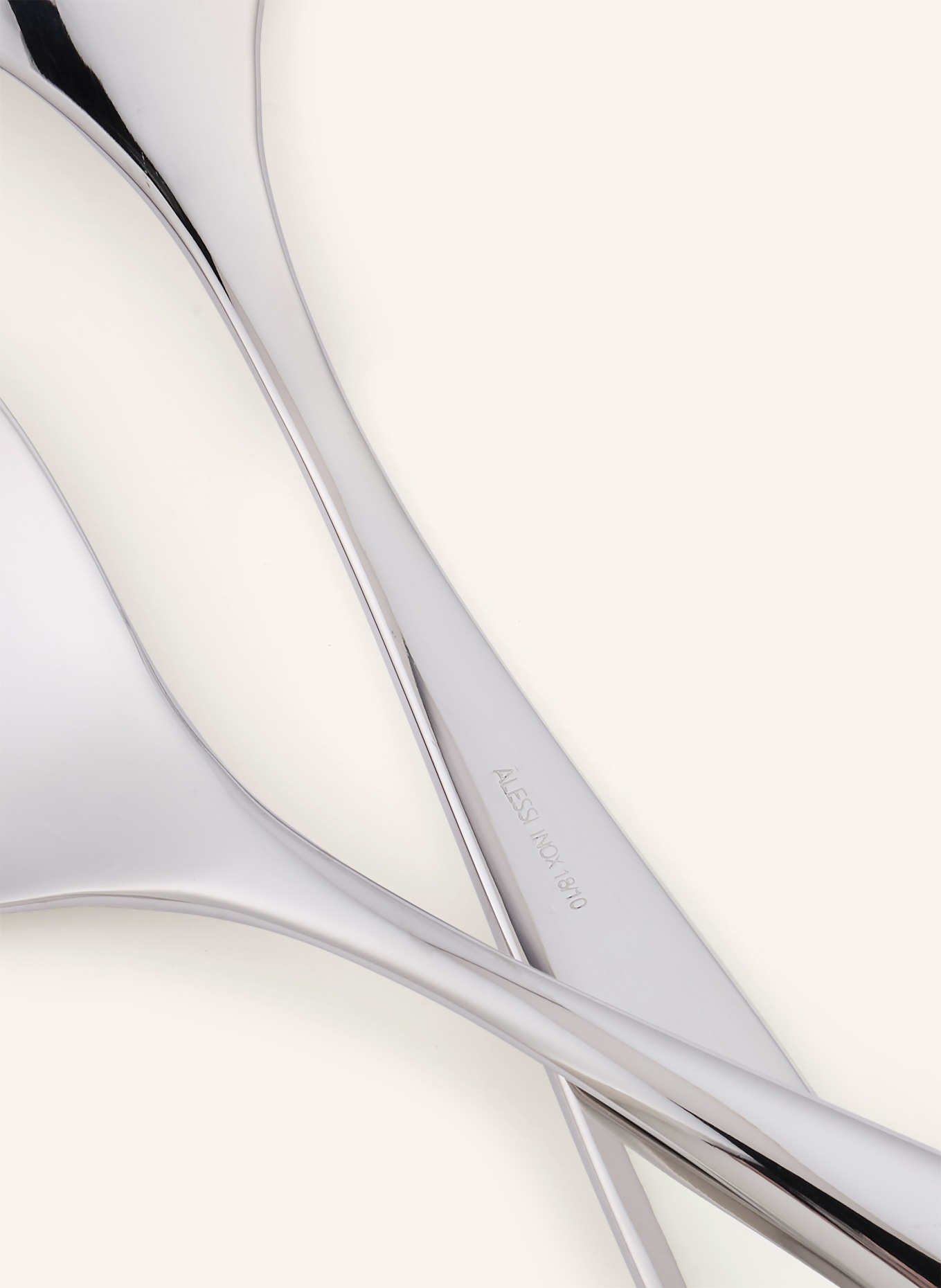 ALESSI MAMI salad servers: SILVER