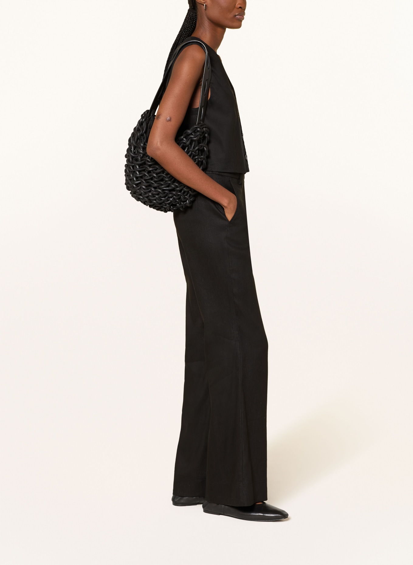 Marc O'Polo Hose mit Leinen: SCHWARZ