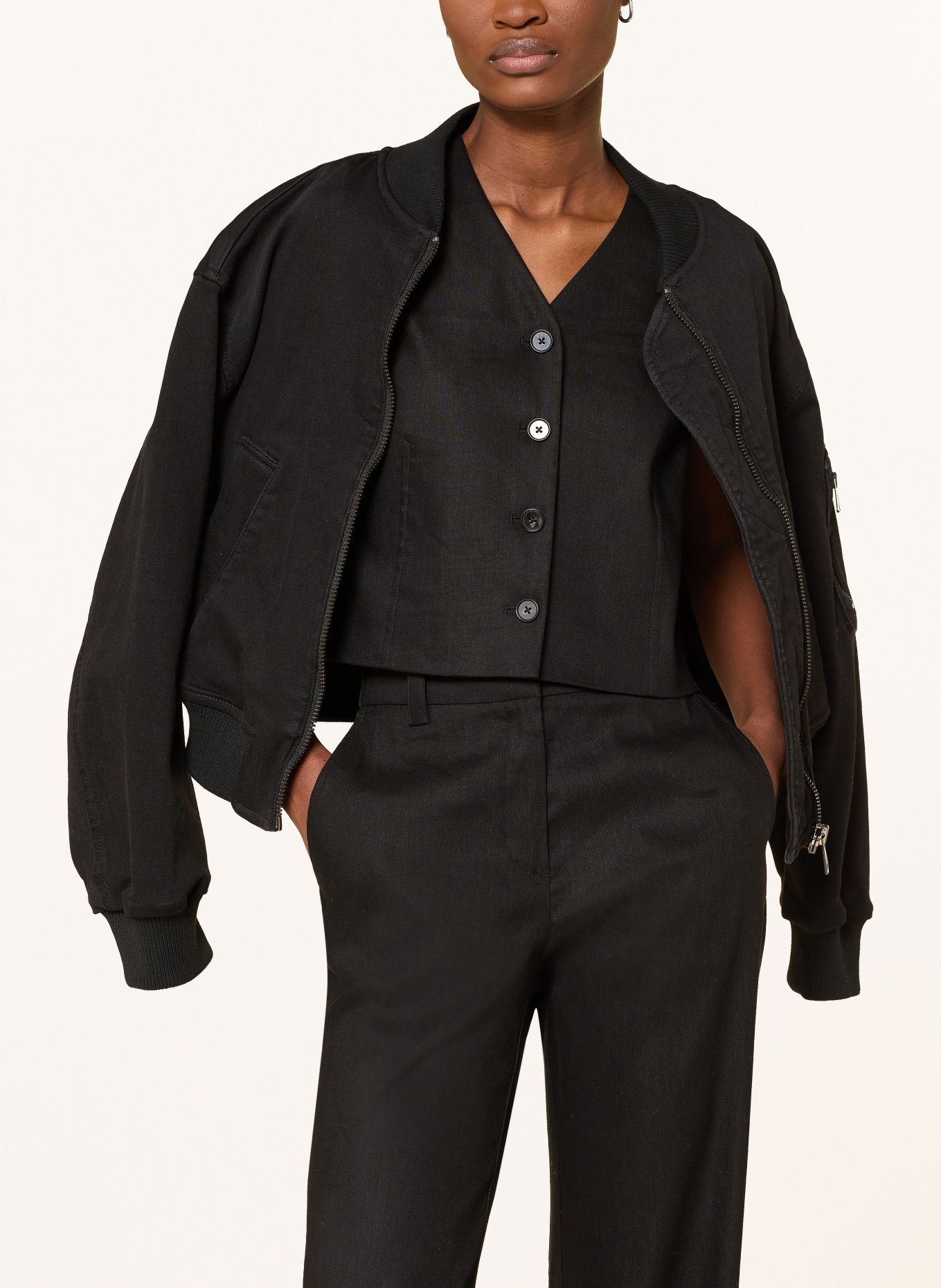 Marc O'Polo Hose mit Leinen: SCHWARZ