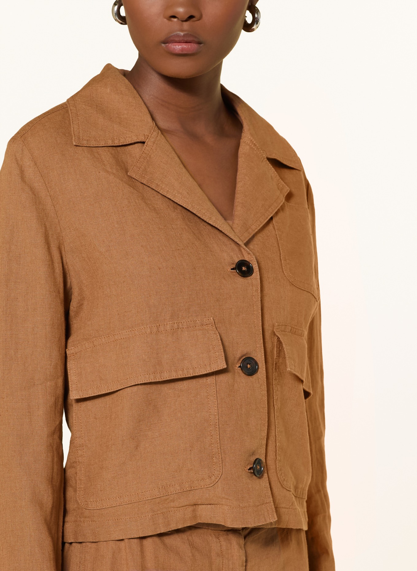 Marc O'Polo Overjacket aus Leinen: BRAUN