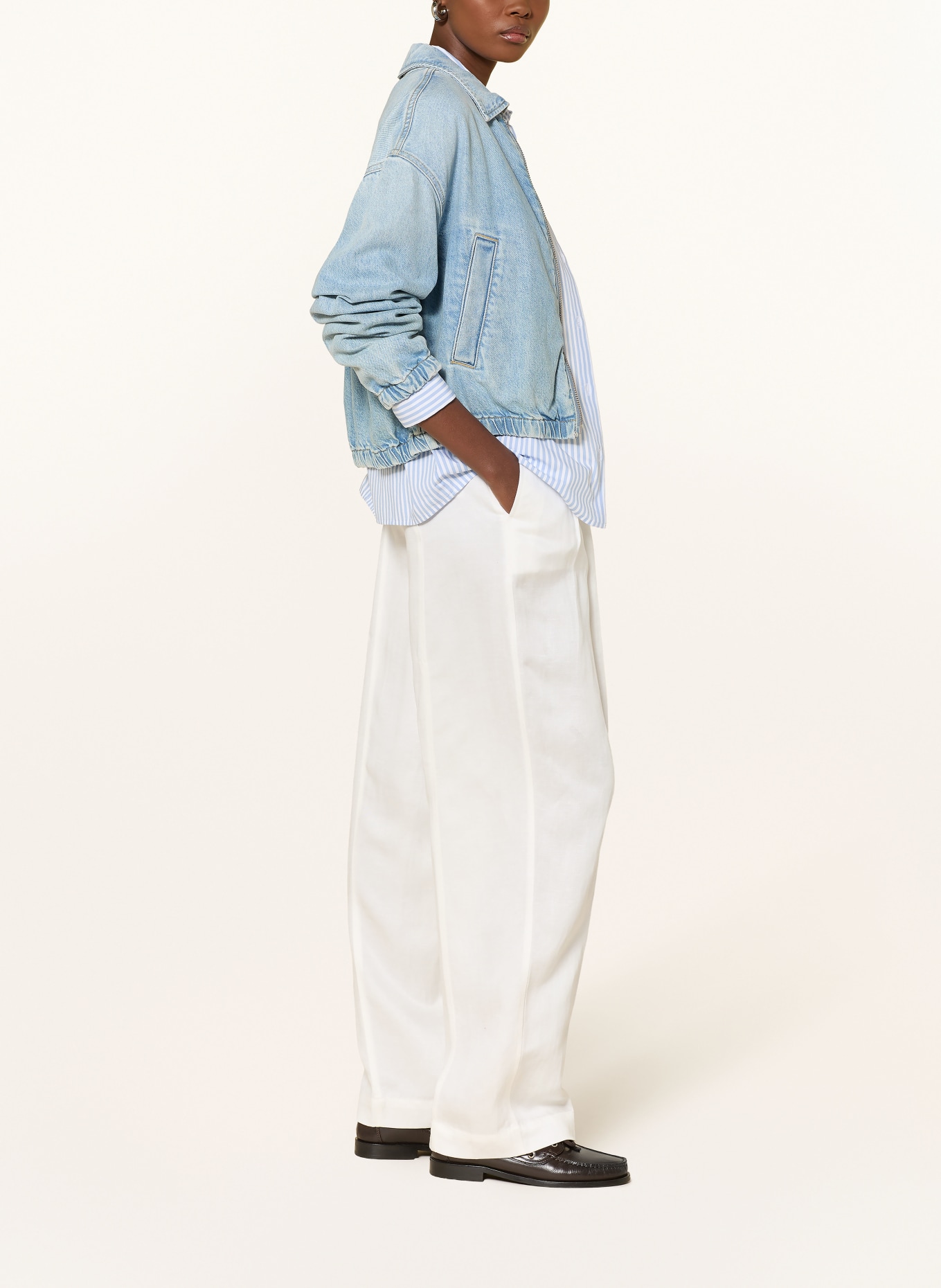 Marc O'Polo Hose mit Leinen: WEISS