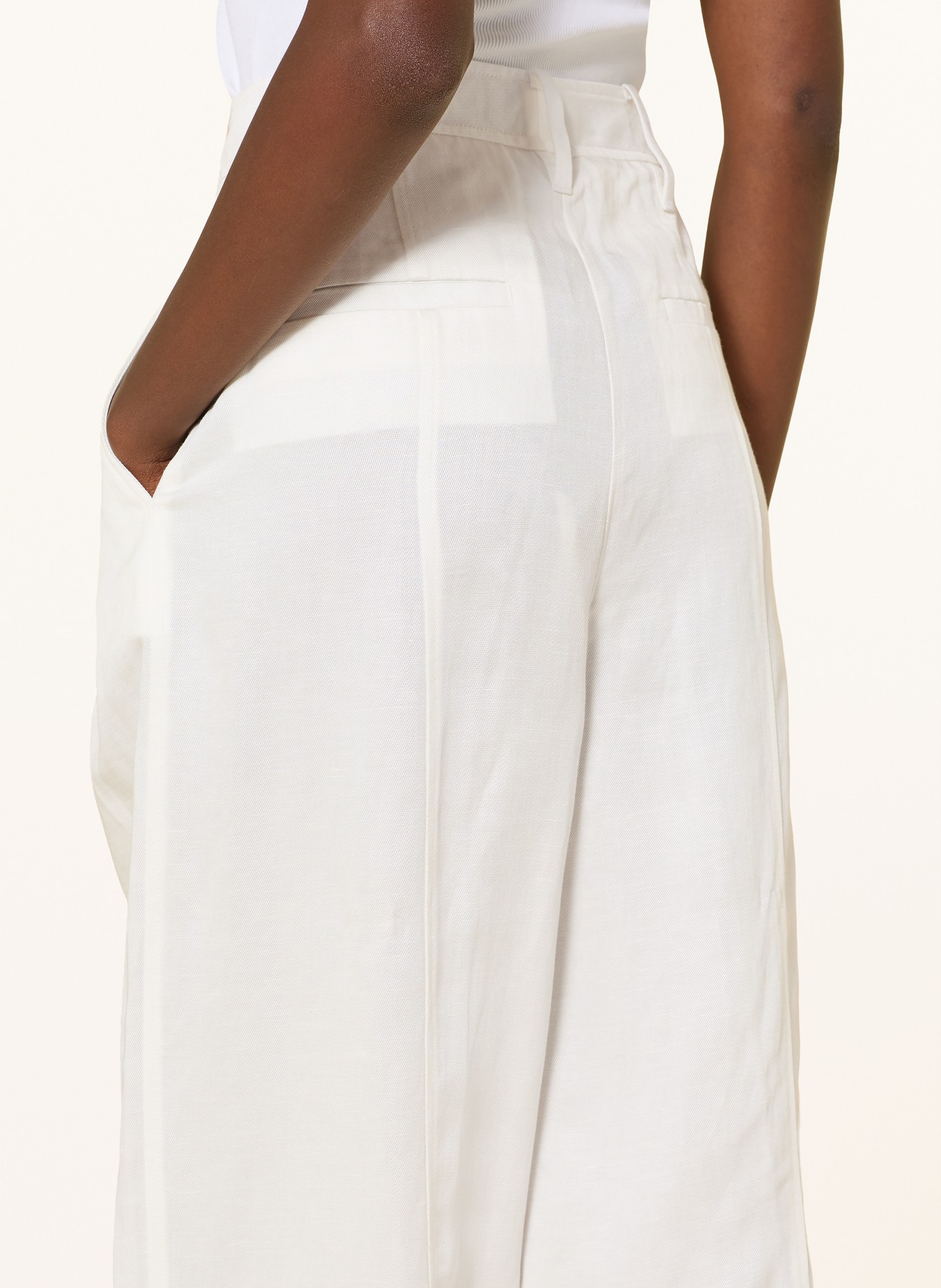 Marc O'Polo Hose mit Leinen: WEISS