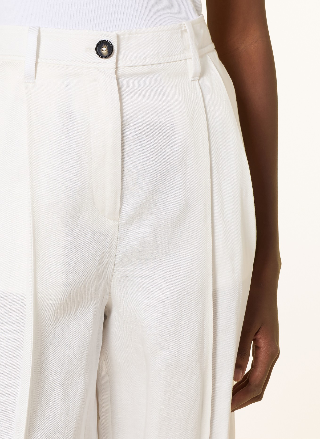 Marc O'Polo Hose mit Leinen: WEISS