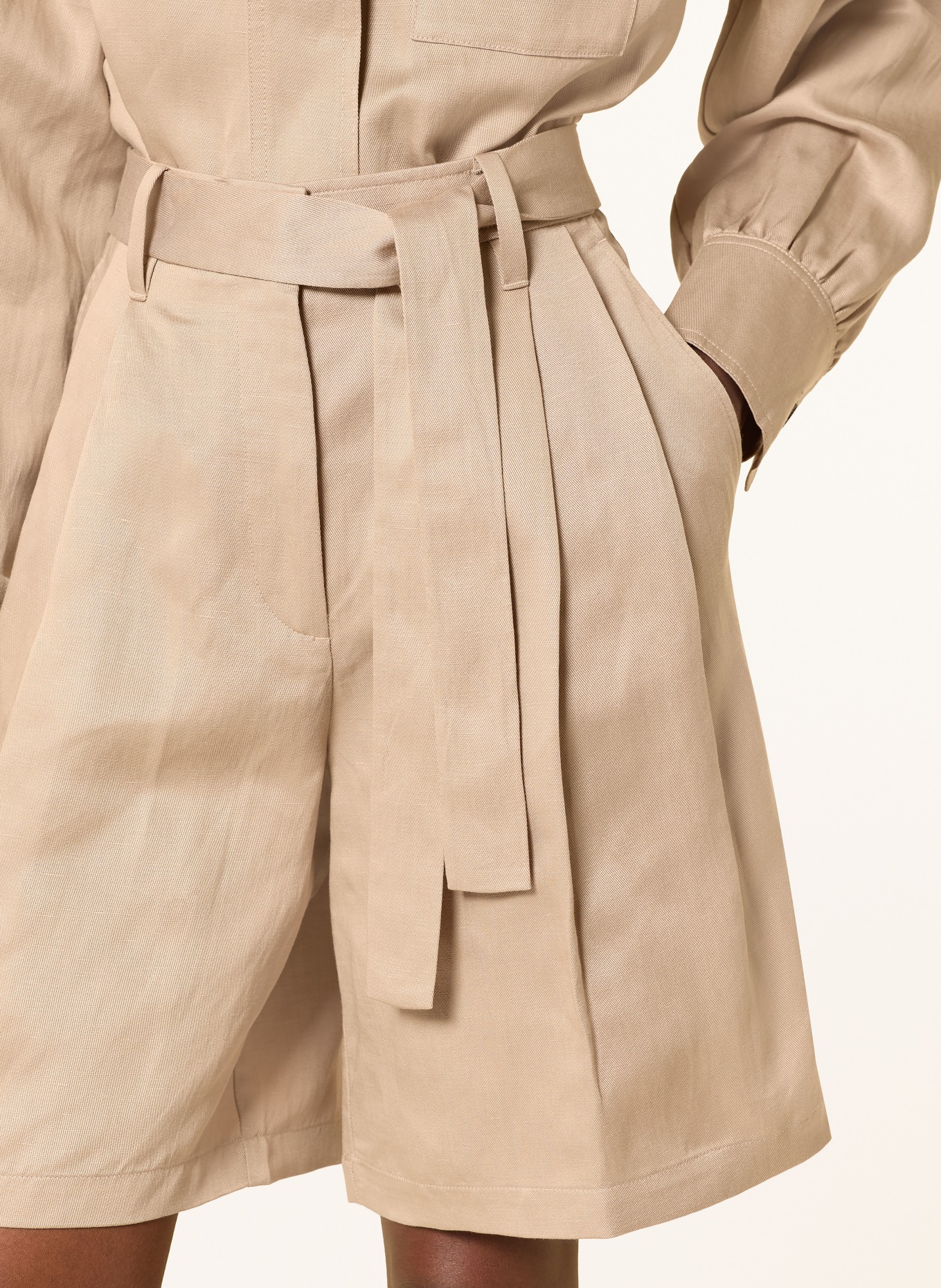 Marc O'Polo Shorts mit Leinen: BEIGE