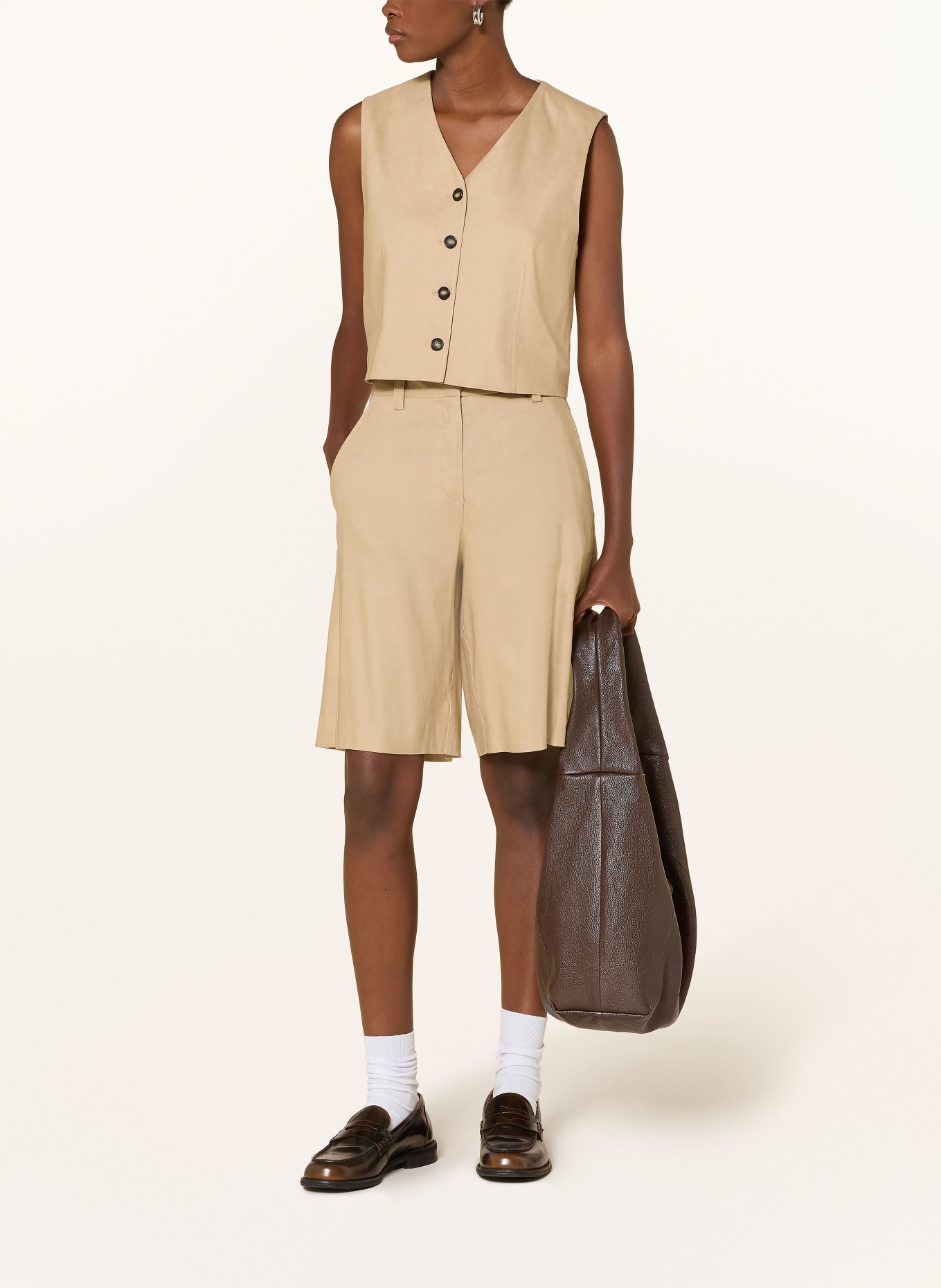 Marc O'Polo Blazerweste mit Leinen: CAMEL