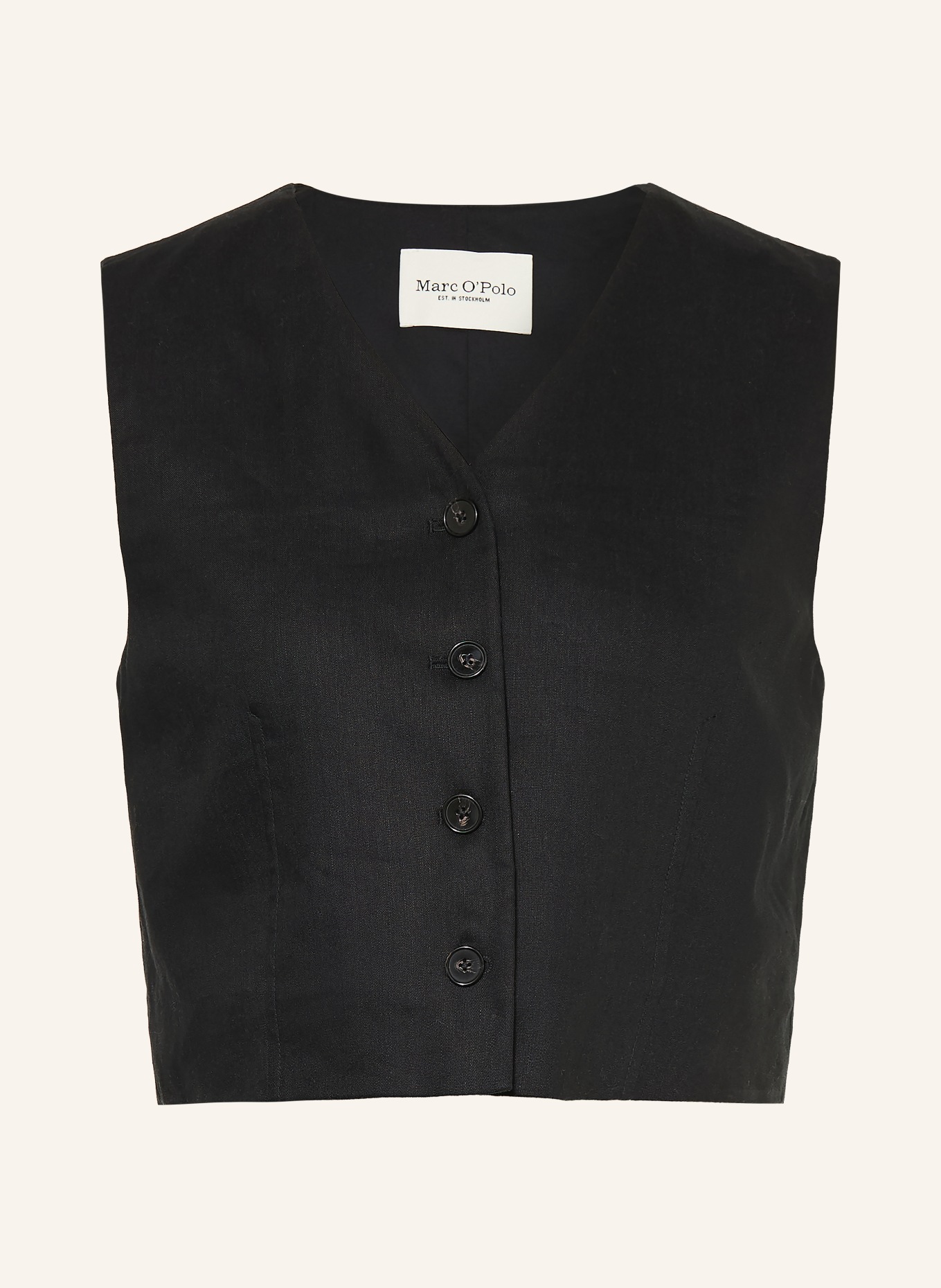 Marc O'Polo Blazerweste mit Leinen: SCHWARZ