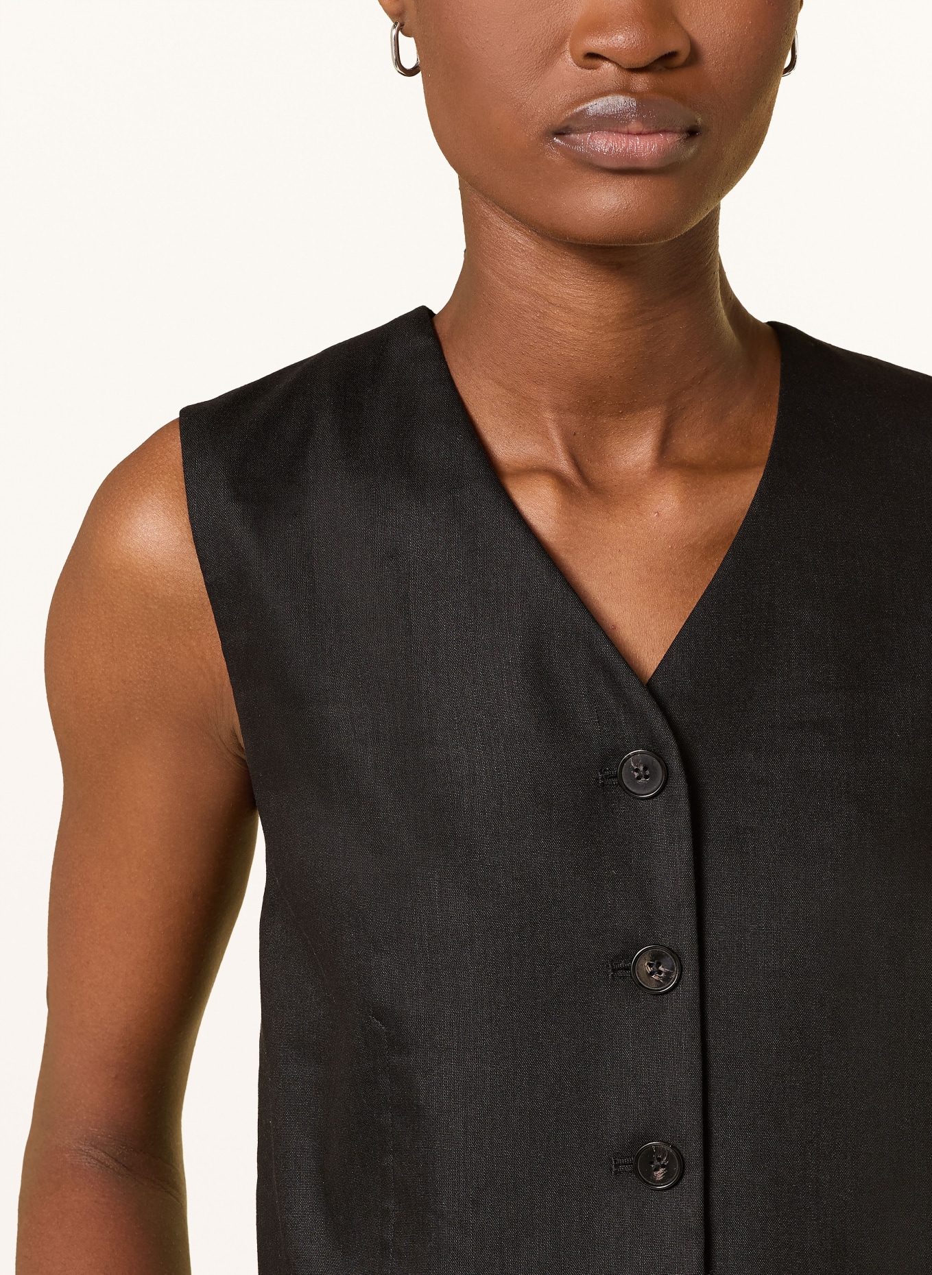 Marc O'Polo Blazerweste mit Leinen: SCHWARZ