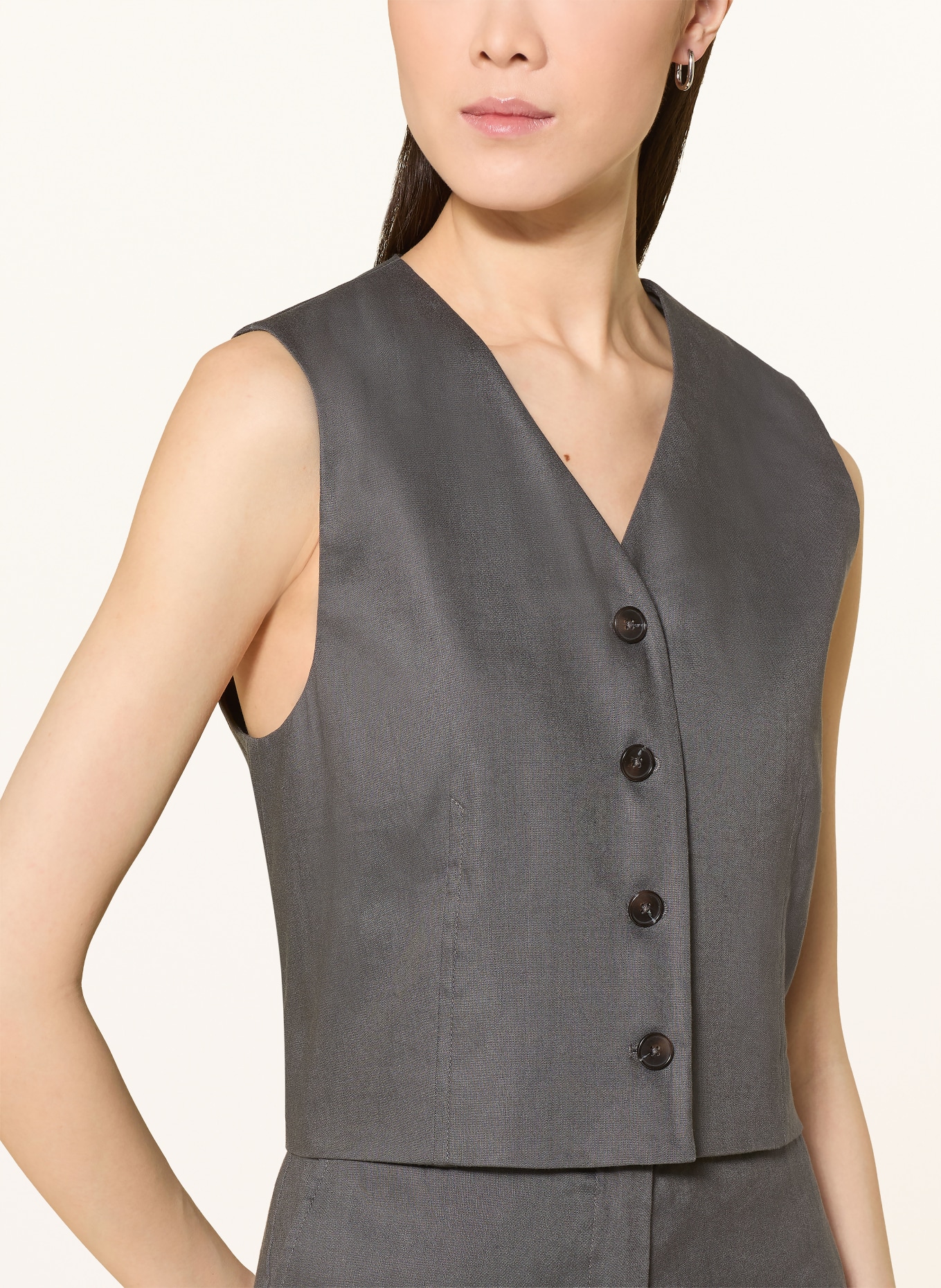Marc O'Polo Blazerweste mit Leinen: DUNKELGRAU