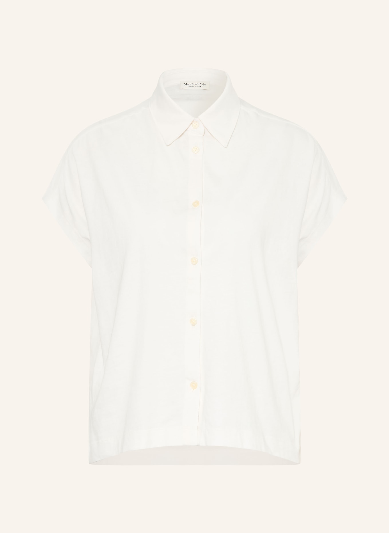 Marc O'Polo Bluzka koszulowa z mieszanki materiałów: BIAŁY
