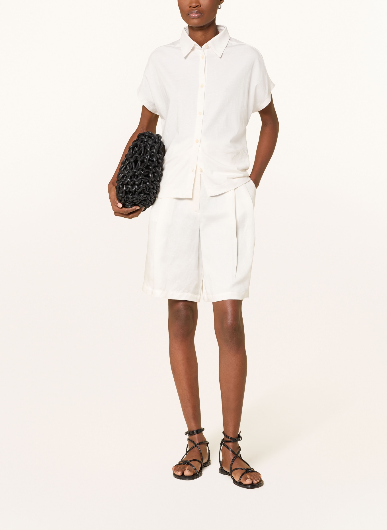 Marc O'Polo Bluzka koszulowa z mieszanki materiałów: BIAŁY