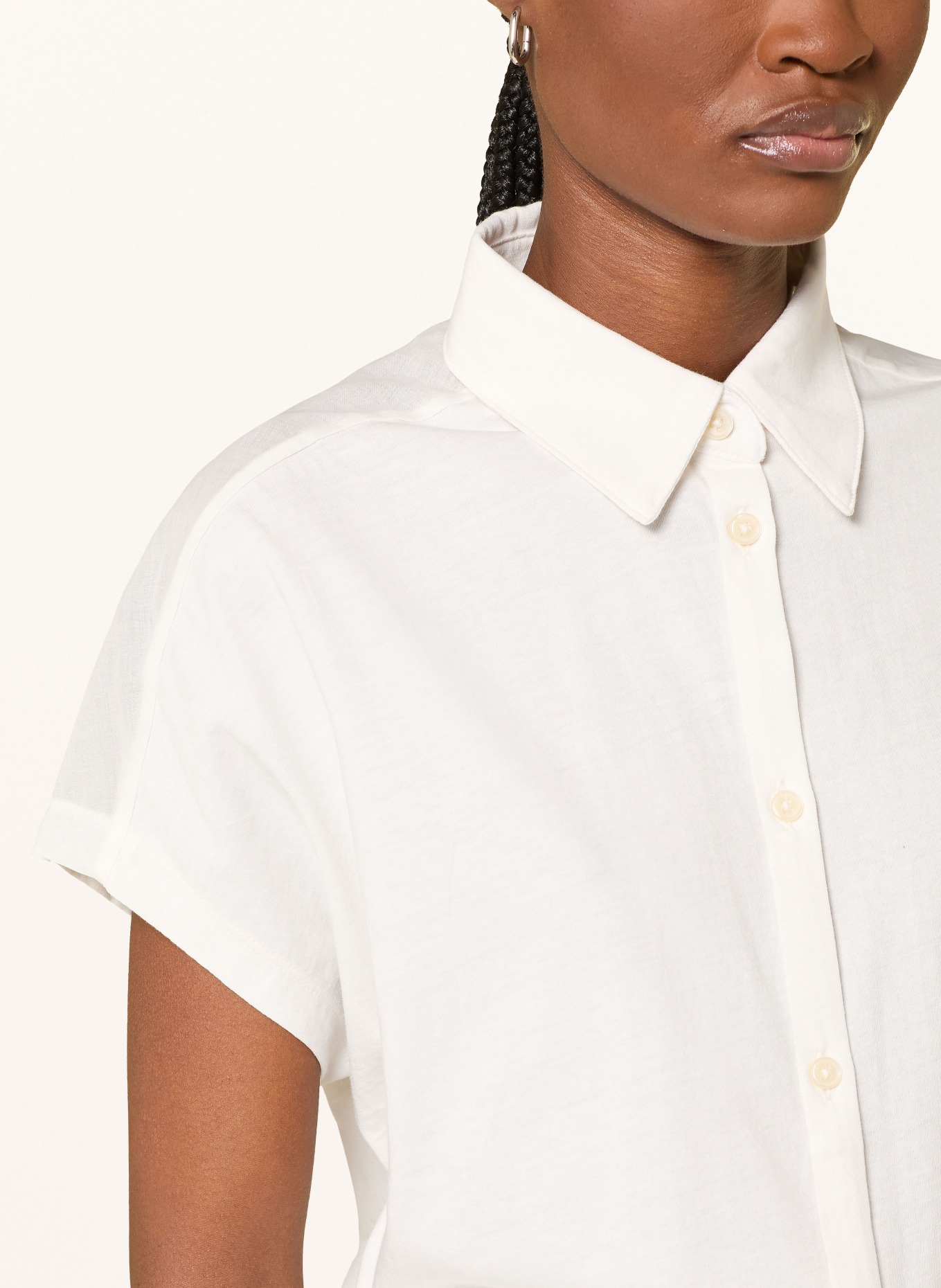 Marc O'Polo Bluzka koszulowa z mieszanki materiałów: BIAŁY