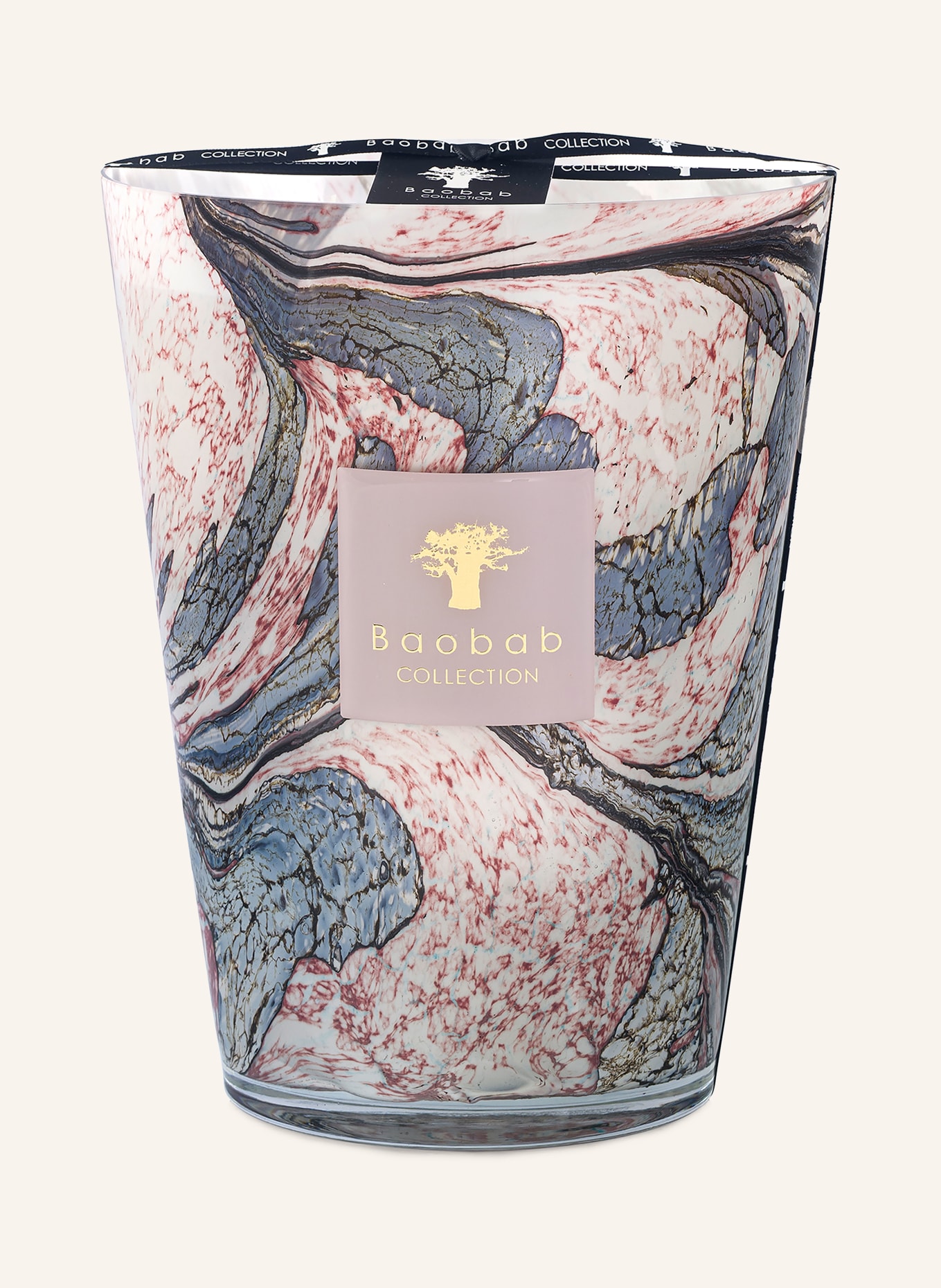 Baobab COLLECTION Vonná svíčka LEAVES MANON: KRÉMOVÁ / ČERNOŠEDÁ / ČERVENÁ