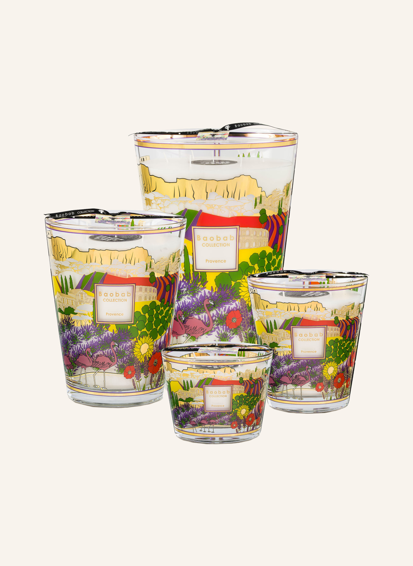 Baobab COLLECTION Duftkerze PROVENCE: GOLD / PINK / NEONROT