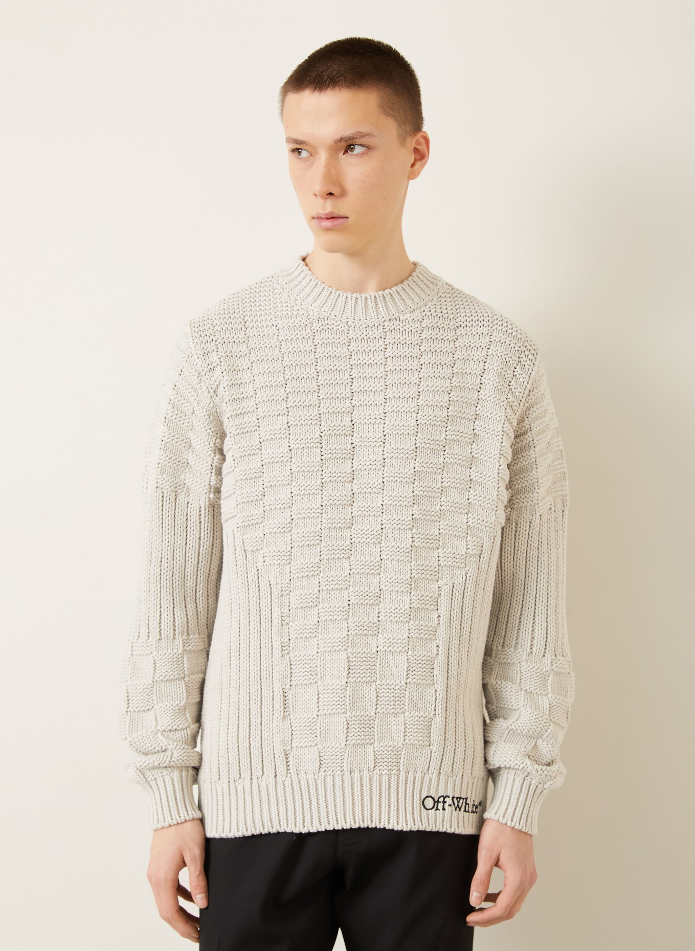 Off-White Pullover ARROW: GRAU / SCHWARZ