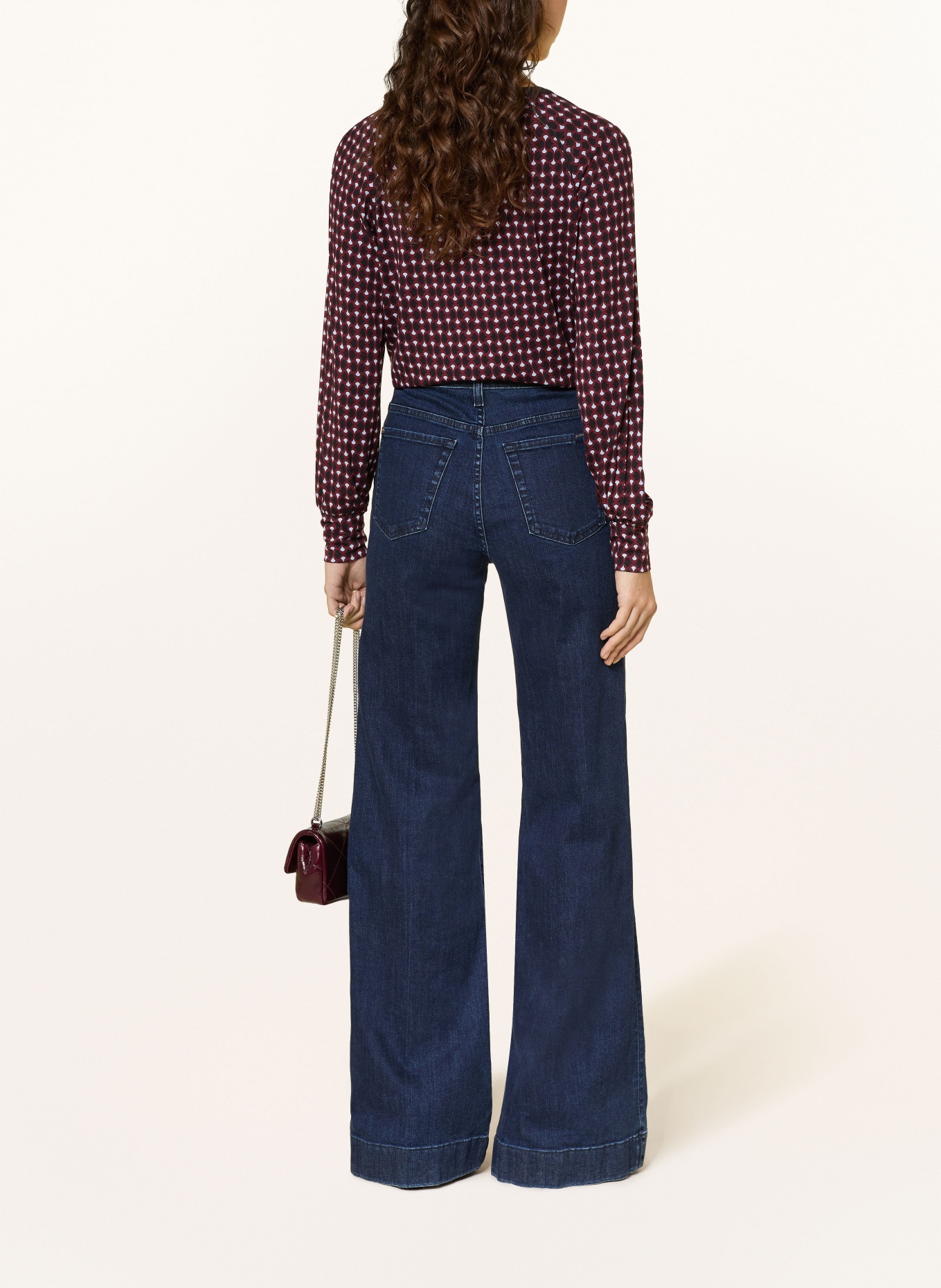 HOBBS Blůza ZELIA: ČERVENÁ / TMAVĚ MODRÁ / TMAVĚ MODRÁ