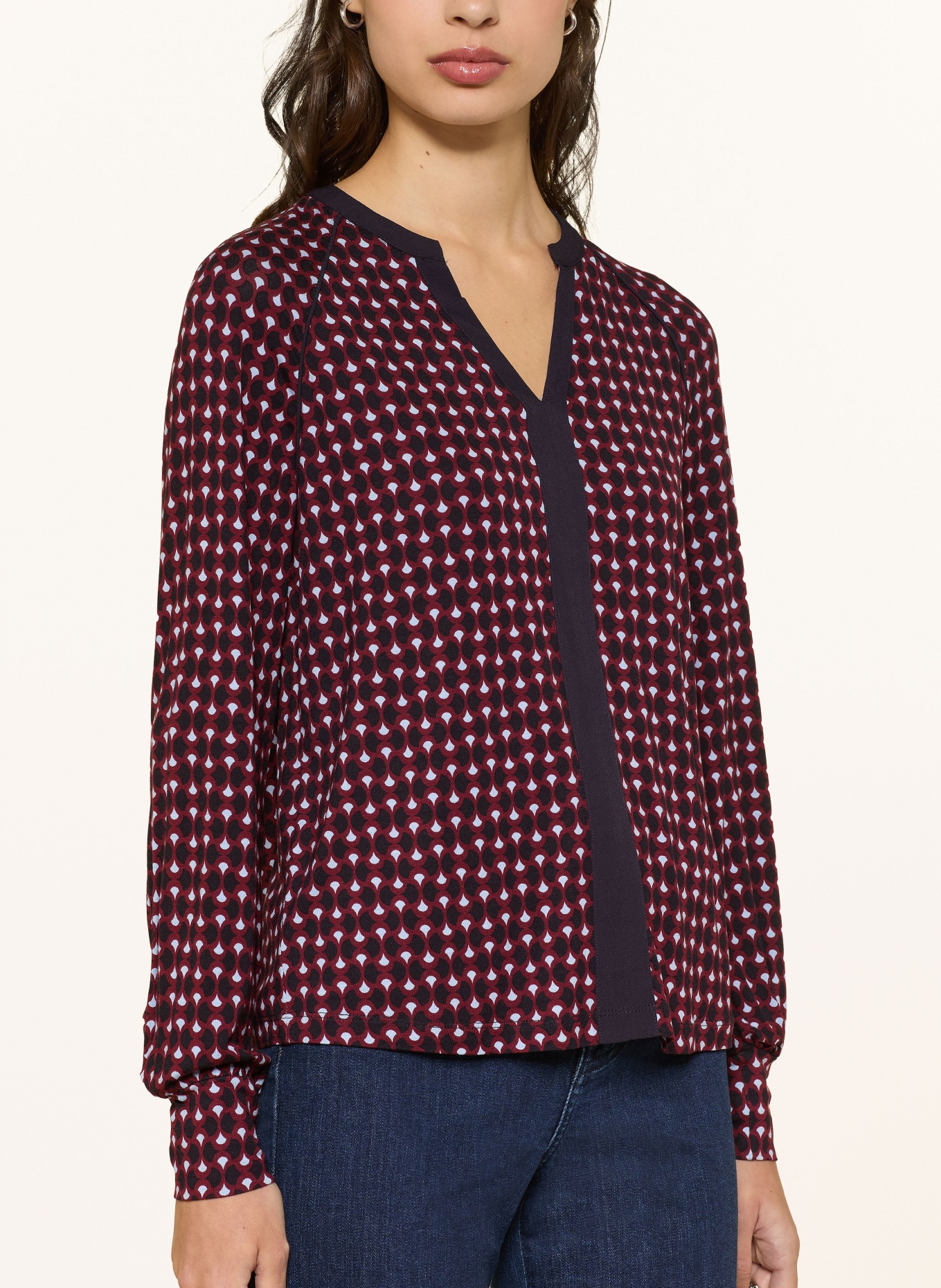 HOBBS Blůza ZELIA: ČERVENÁ / TMAVĚ MODRÁ / TMAVĚ MODRÁ