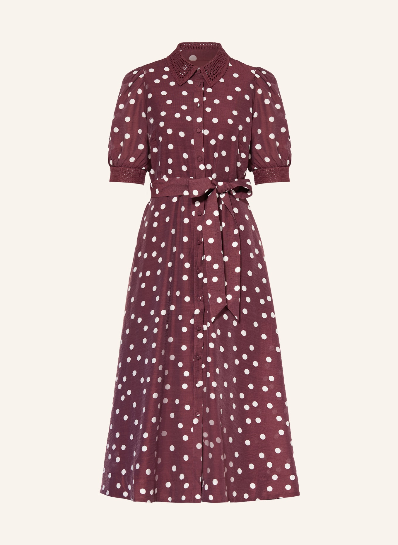 Phase Eight Košilové šaty DELPHINE: TMAVĚ ČERVENÁ / BÍLÁ