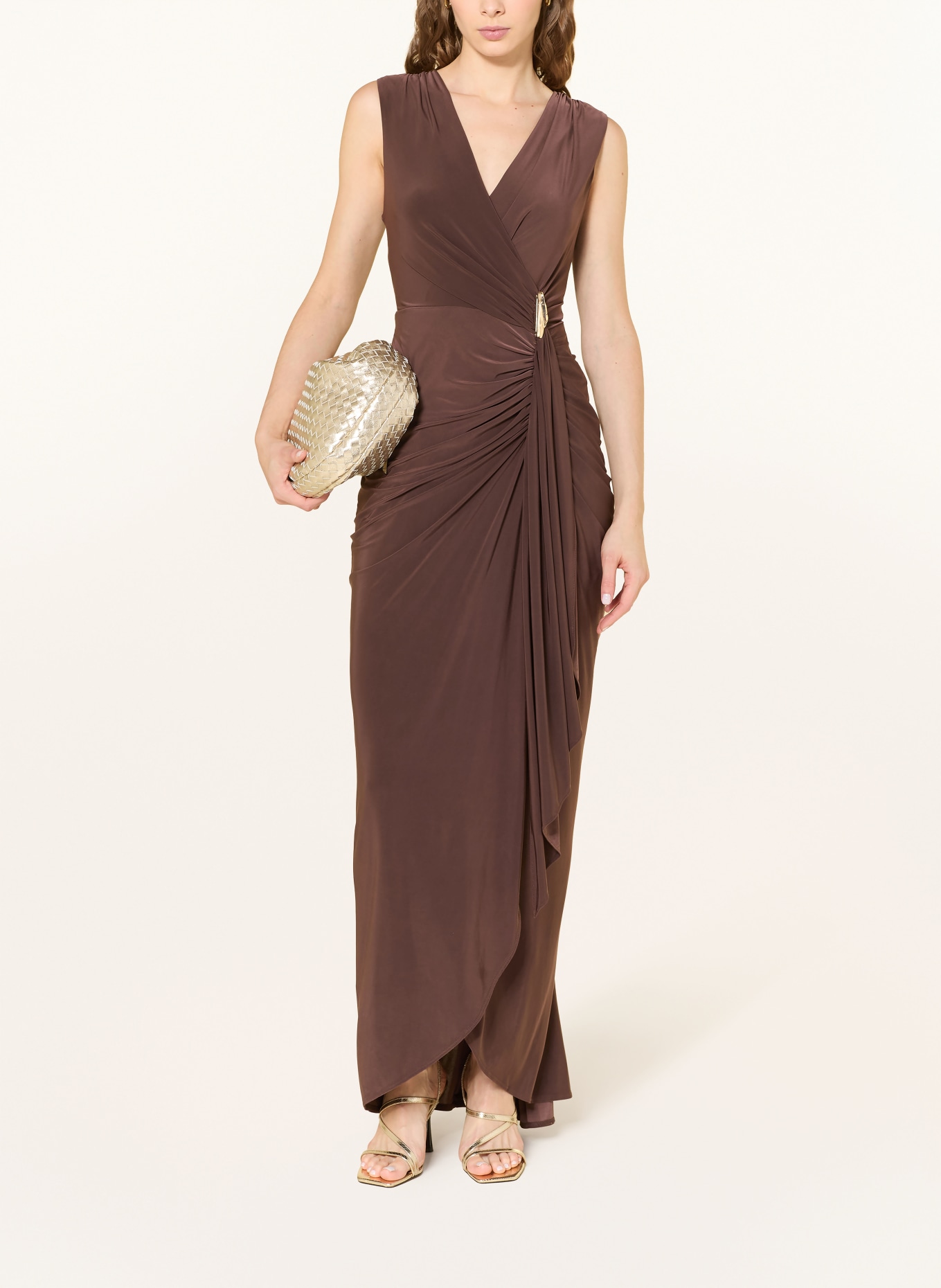 Phase Eight Jerseykleid DELANEY in Wickeloptik: DUNKELBRAUN