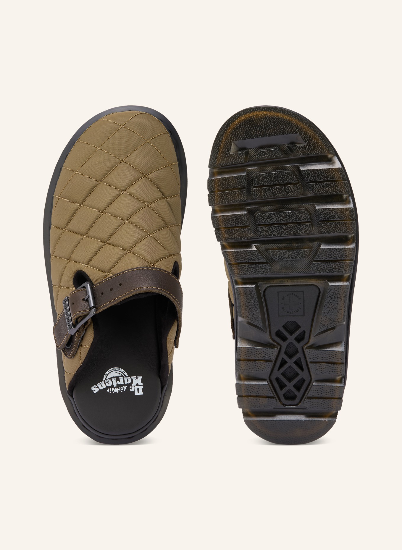 Dr. Martens ZEBZAG mules: OLIVE / DARK BROWN