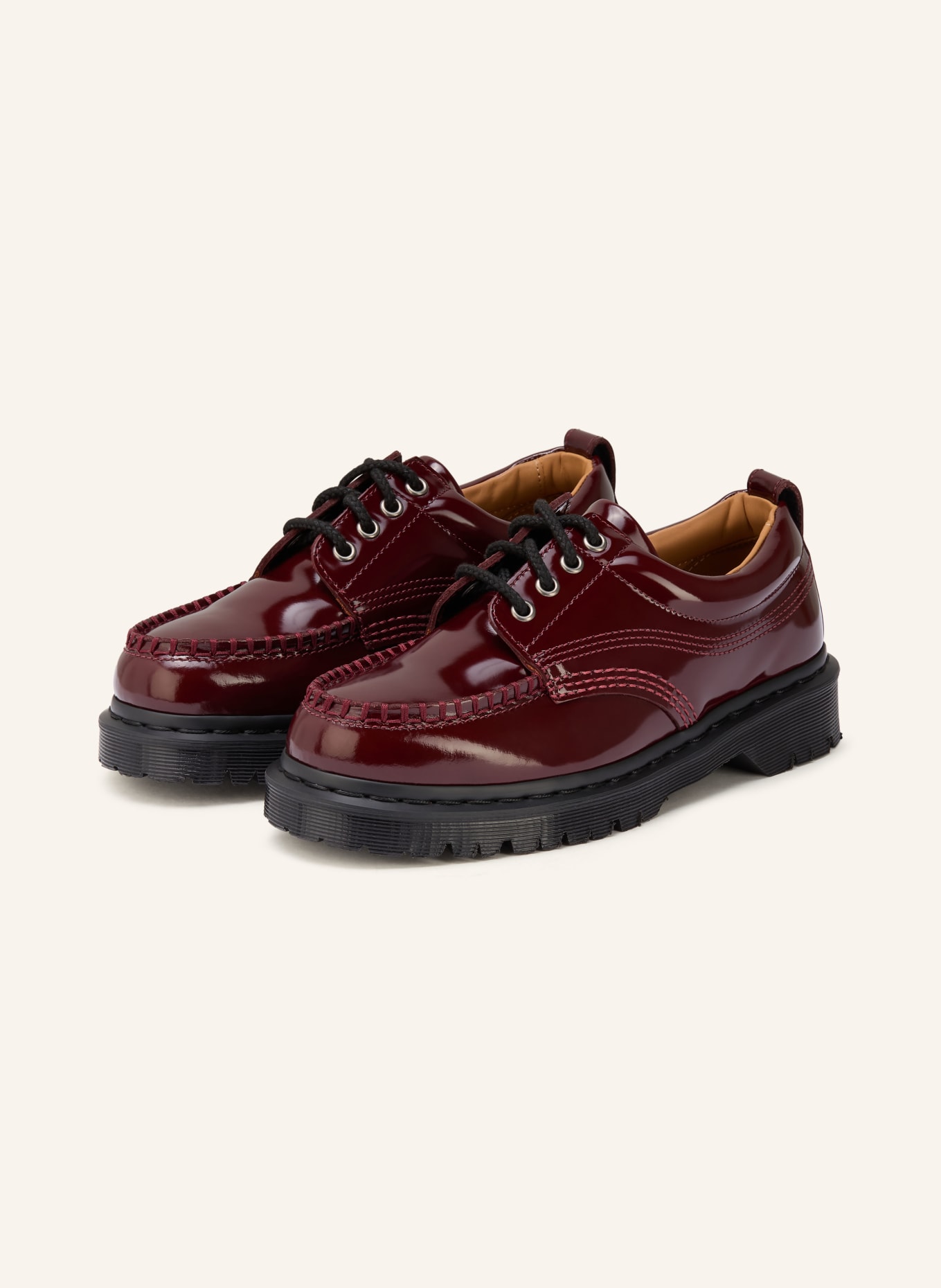 Dr. Martens LOWELL lacquer lacing machine: DARK RED