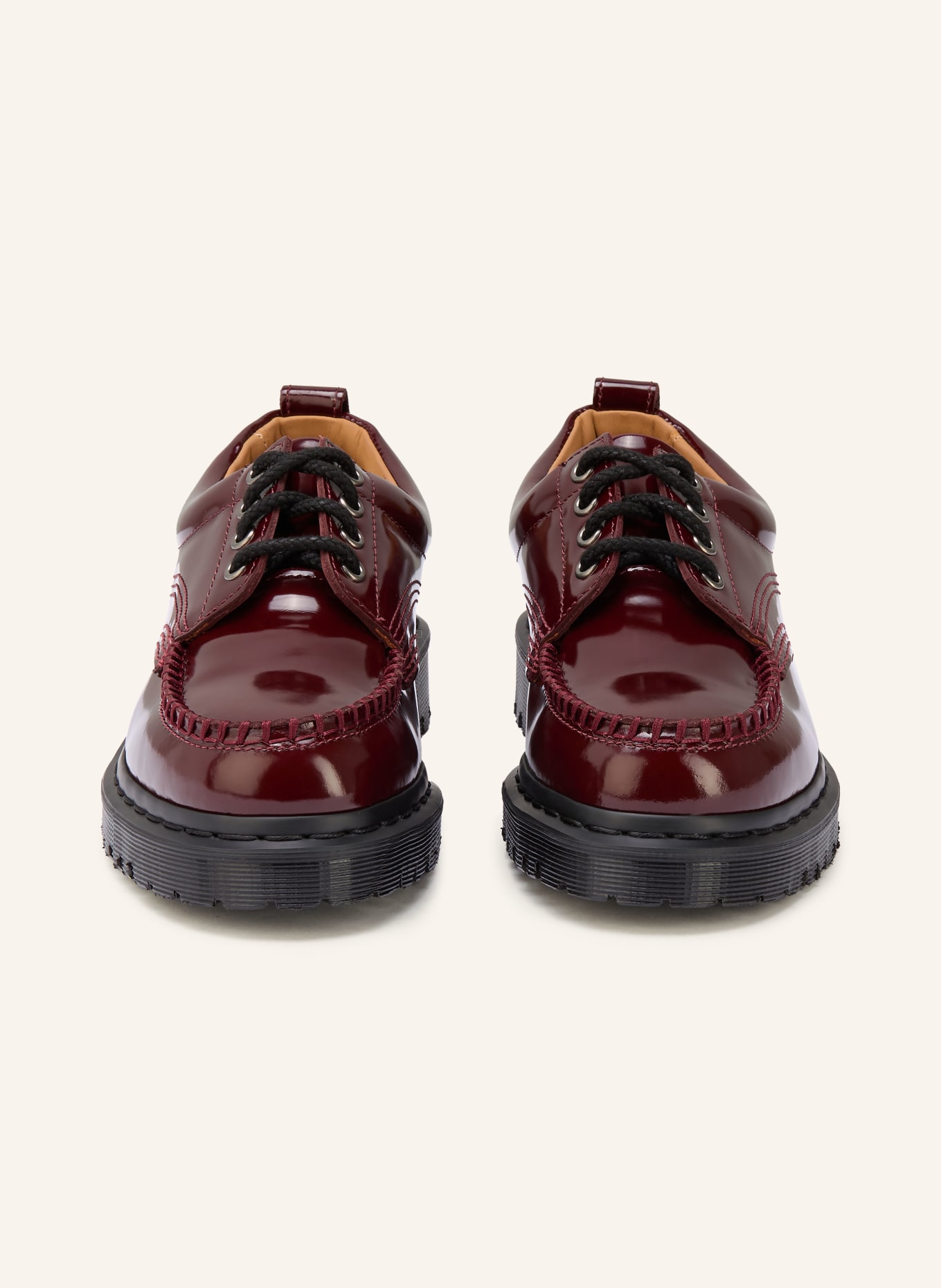 Dr. Martens LOWELL lacquer lacing machine: DARK RED