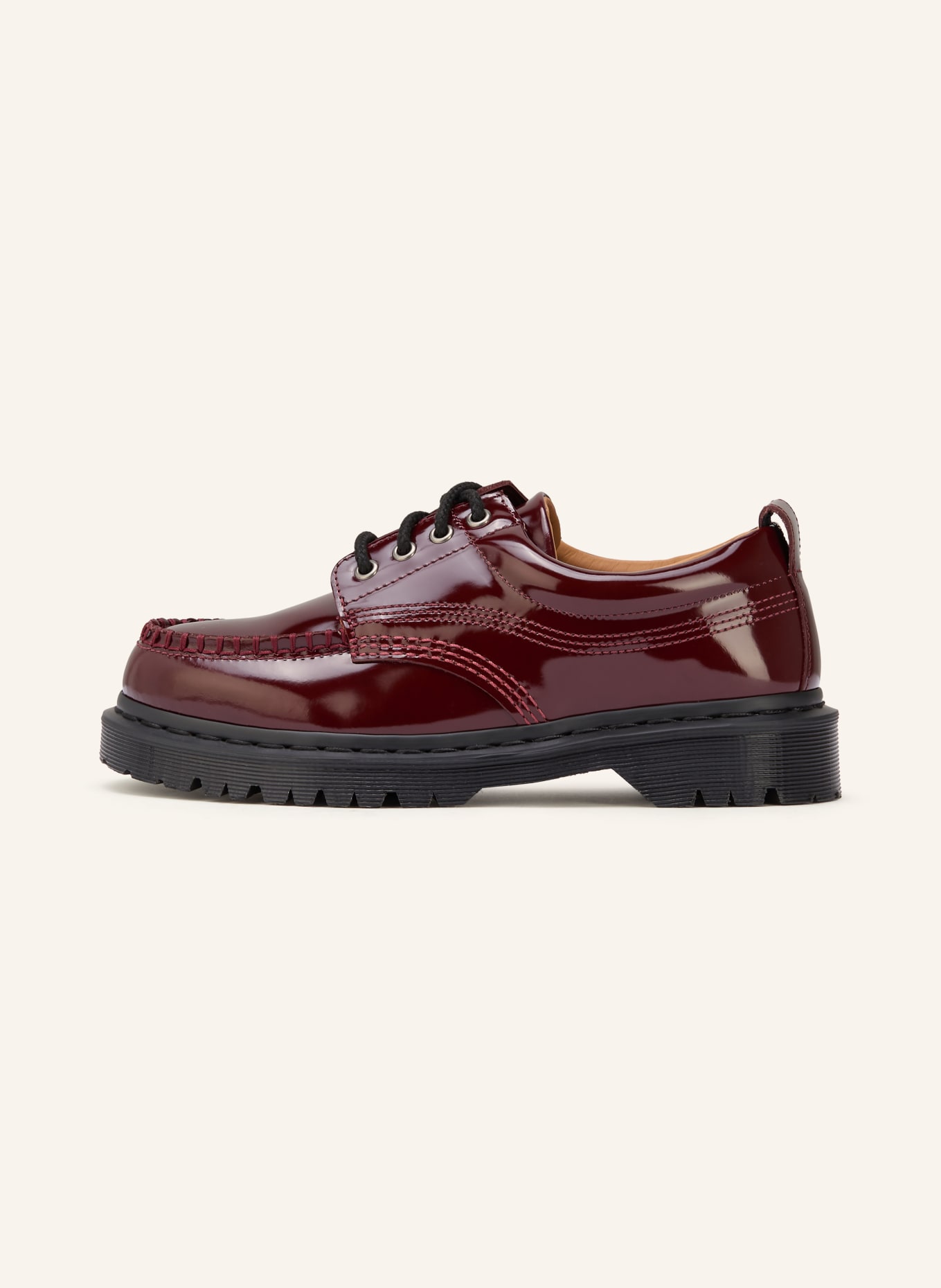 Dr. Martens LOWELL lacquer lacing machine: DARK RED
