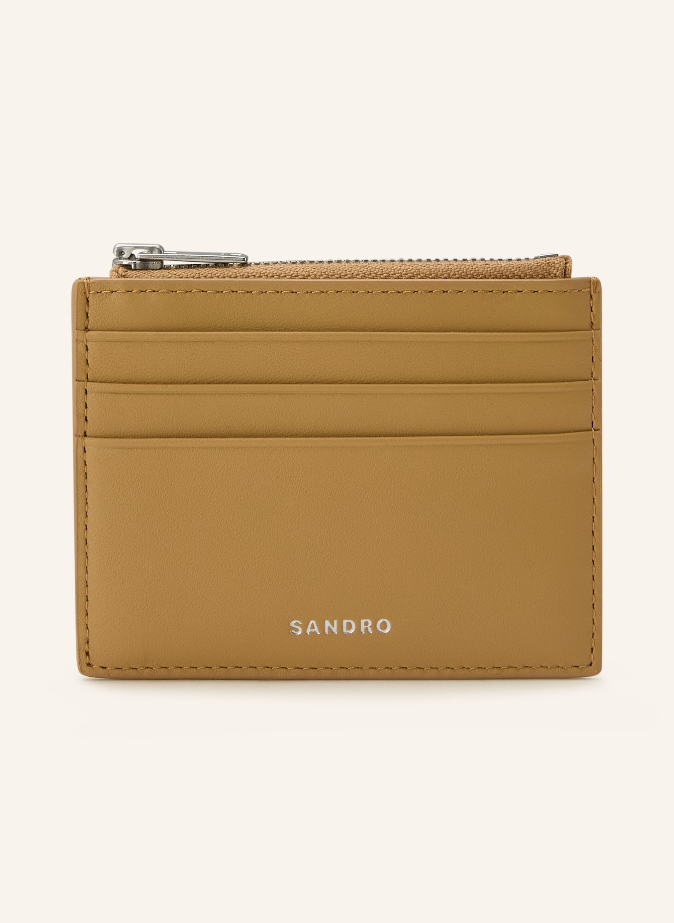 SANDRO Kartenetui mit Münzfach: CAMEL